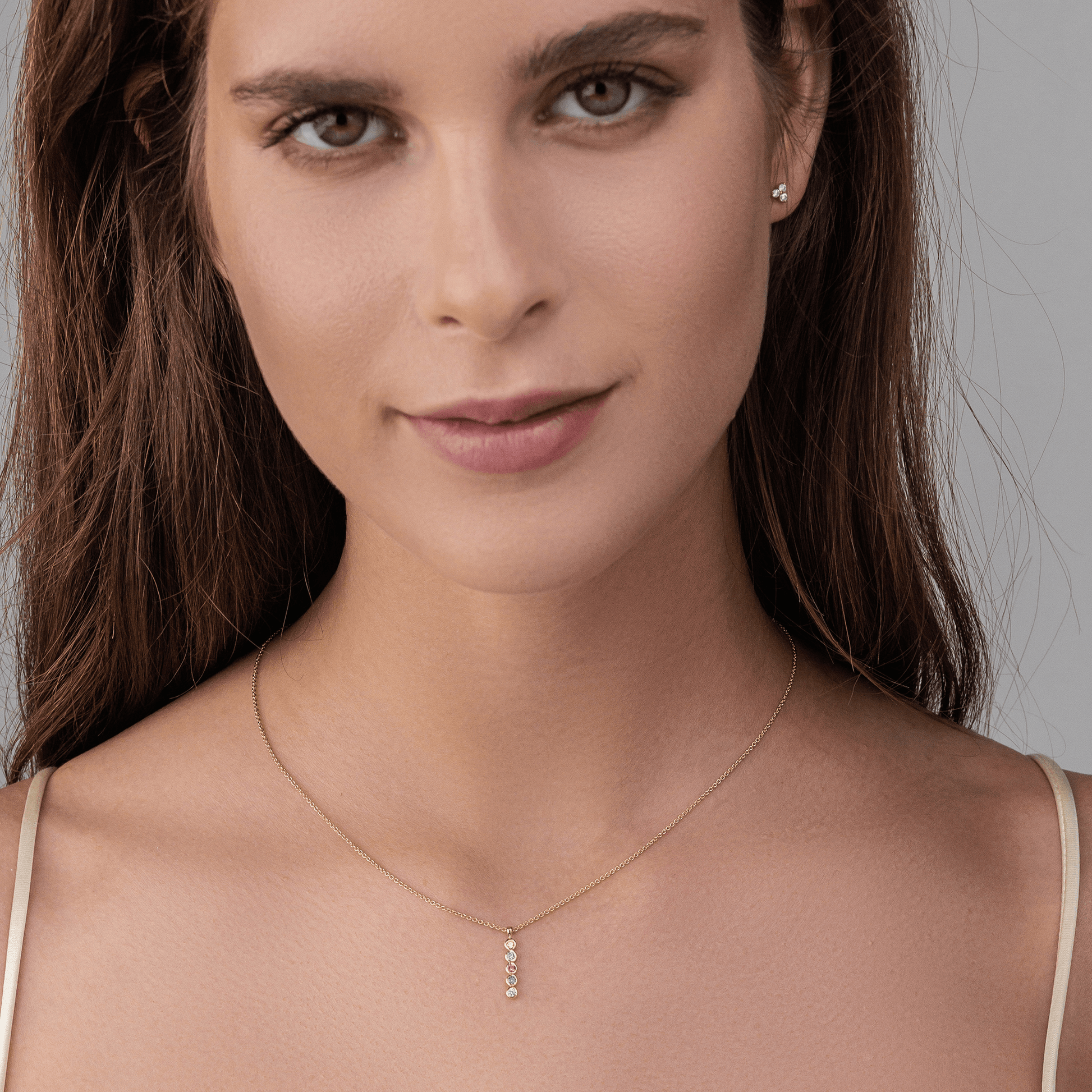 Birthstone Bar Chain Necklace - 18K Rose Vermeil Necklaces Gold Vermeil 