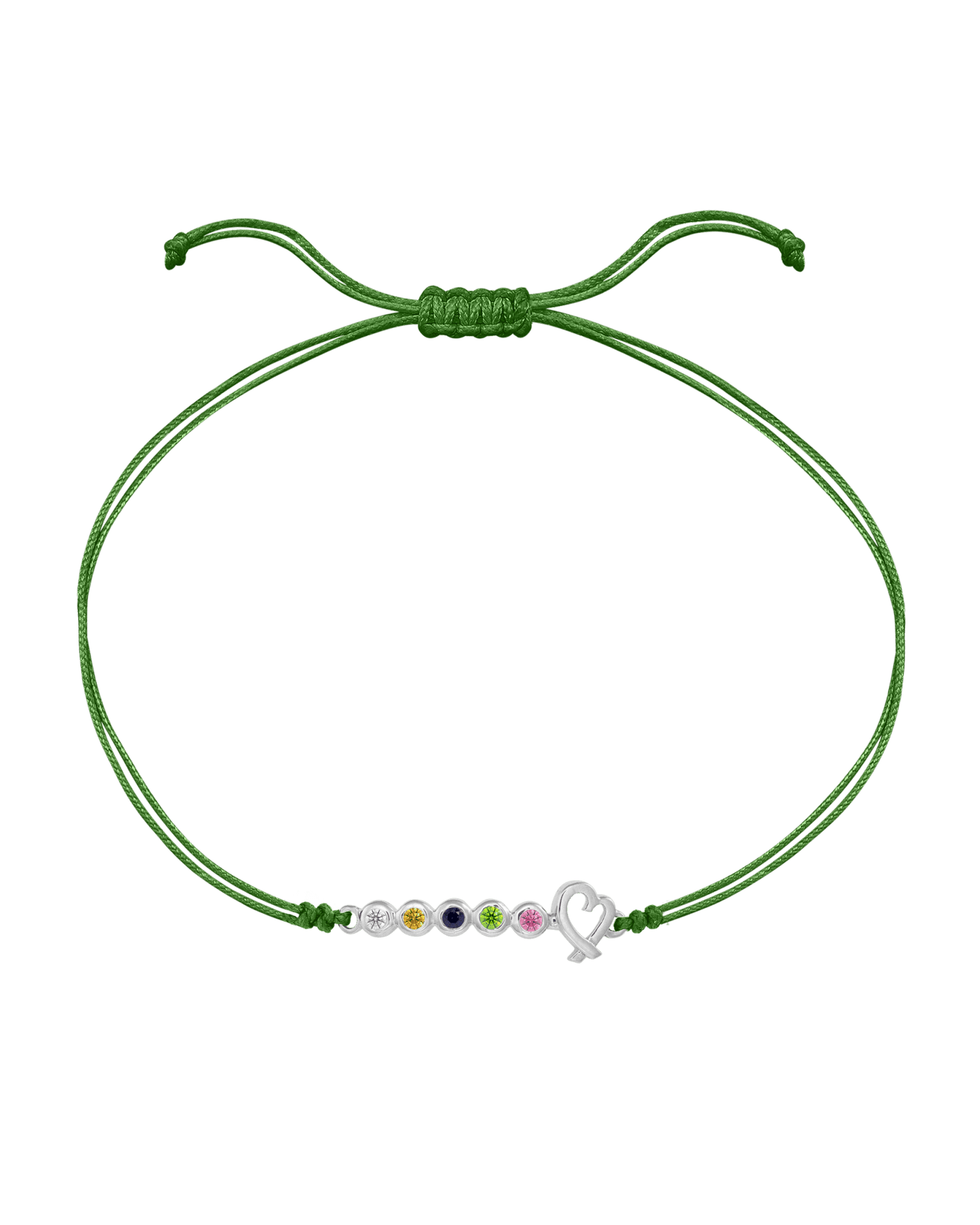 Birthstone Bar Heart Bracelet - 14K White Gold Bracelets 14K Solid Gold Mint 2 