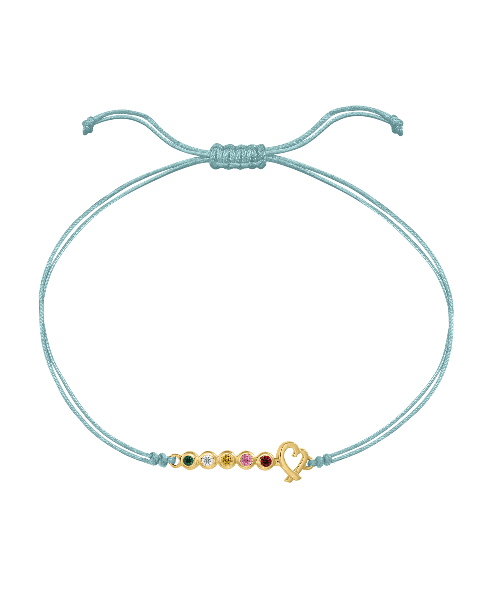 Birthstone Bar Heart Bracelet - 14K Yellow Gold Bracelets 14K Solid Gold Turquoise 2 