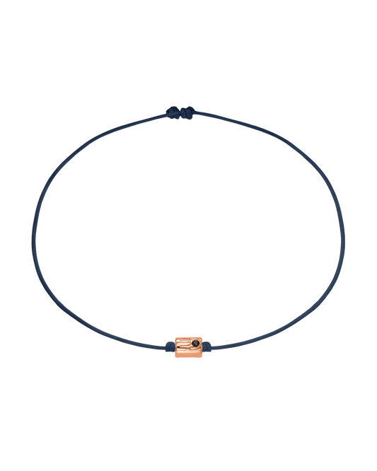 Black Diamond Hamsa Bracelet - 14K Rose Gold Bracelets magal-dev Navy Blue 