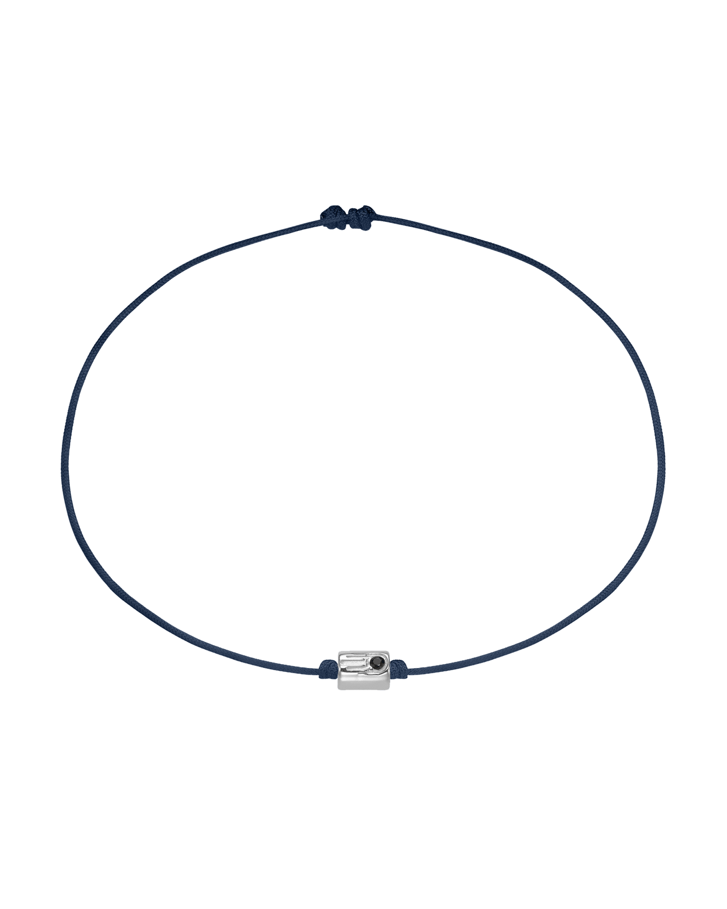 Black Diamond Hamsa Bracelet - 14K White Gold Bracelets magal-dev Navy Blue 
