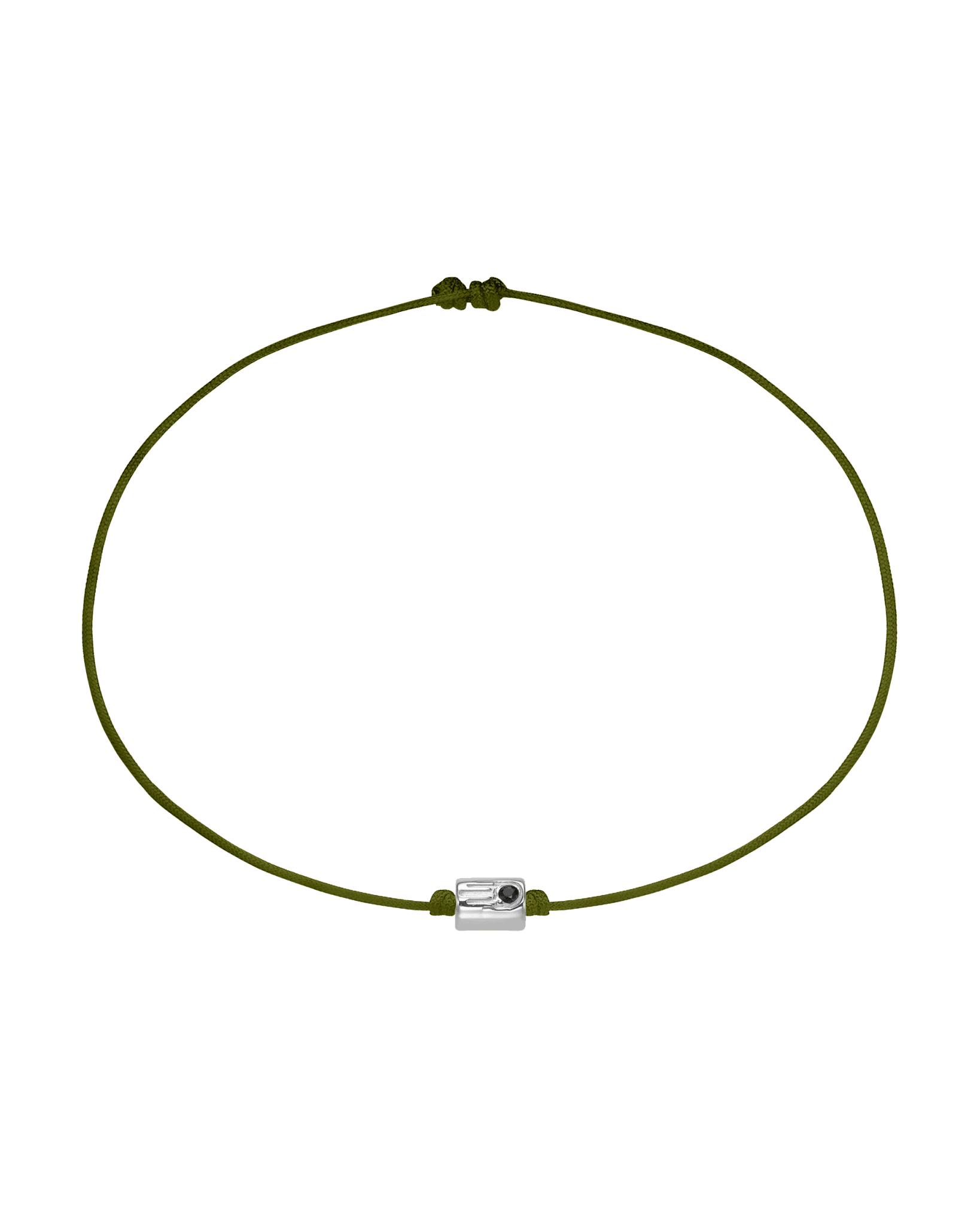 Black Diamond Hamsa Bracelet - 14K White Gold Bracelets magal-dev Dark Green 