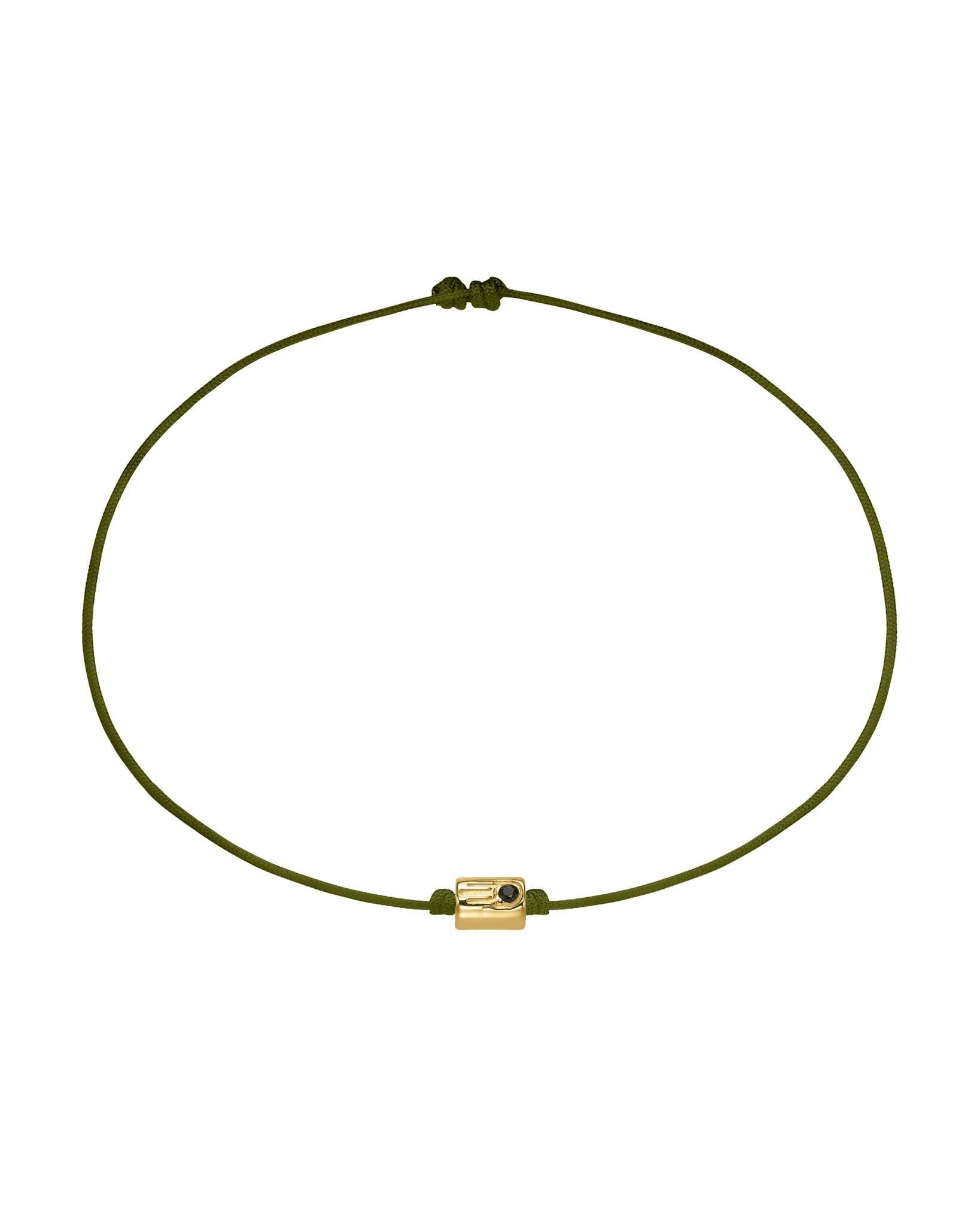 Black Diamond Hamsa Bracelet - 14K Yellow Gold Bracelets magal-dev Dark Green 