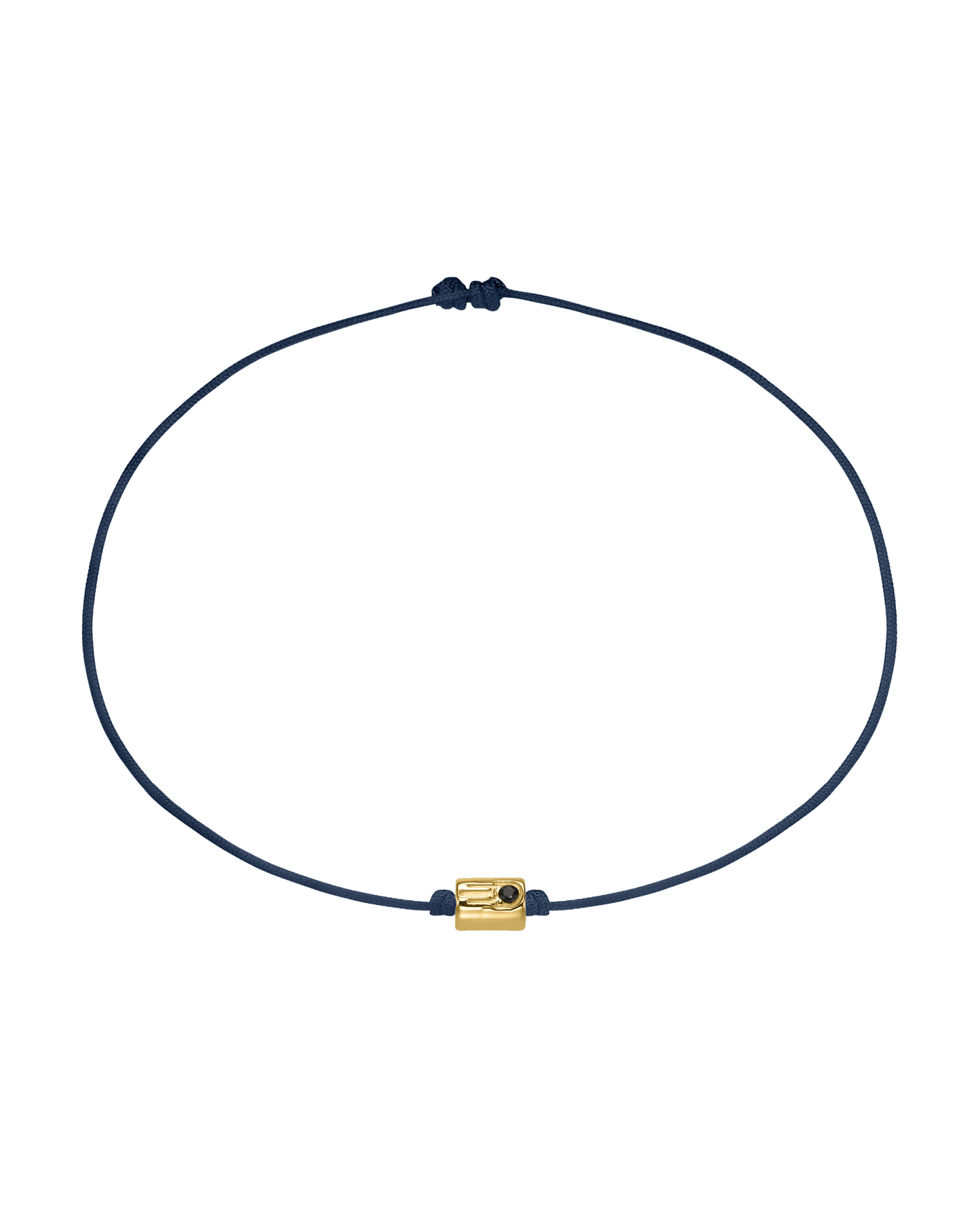 Black Diamond Hamsa Bracelet - 14K Yellow Gold Bracelets magal-dev Navy Blue 