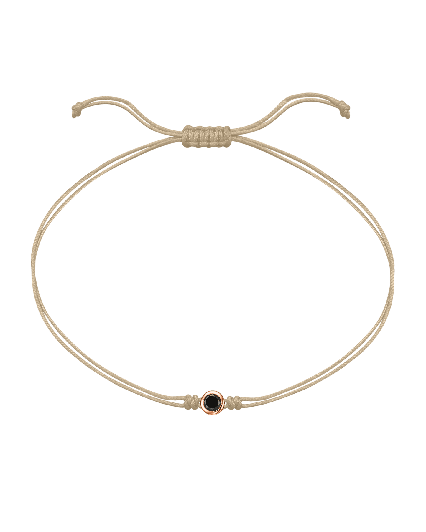Black Diamond String Of Love - 14K Rose Gold Bracelets 14K Solid Gold Beige 