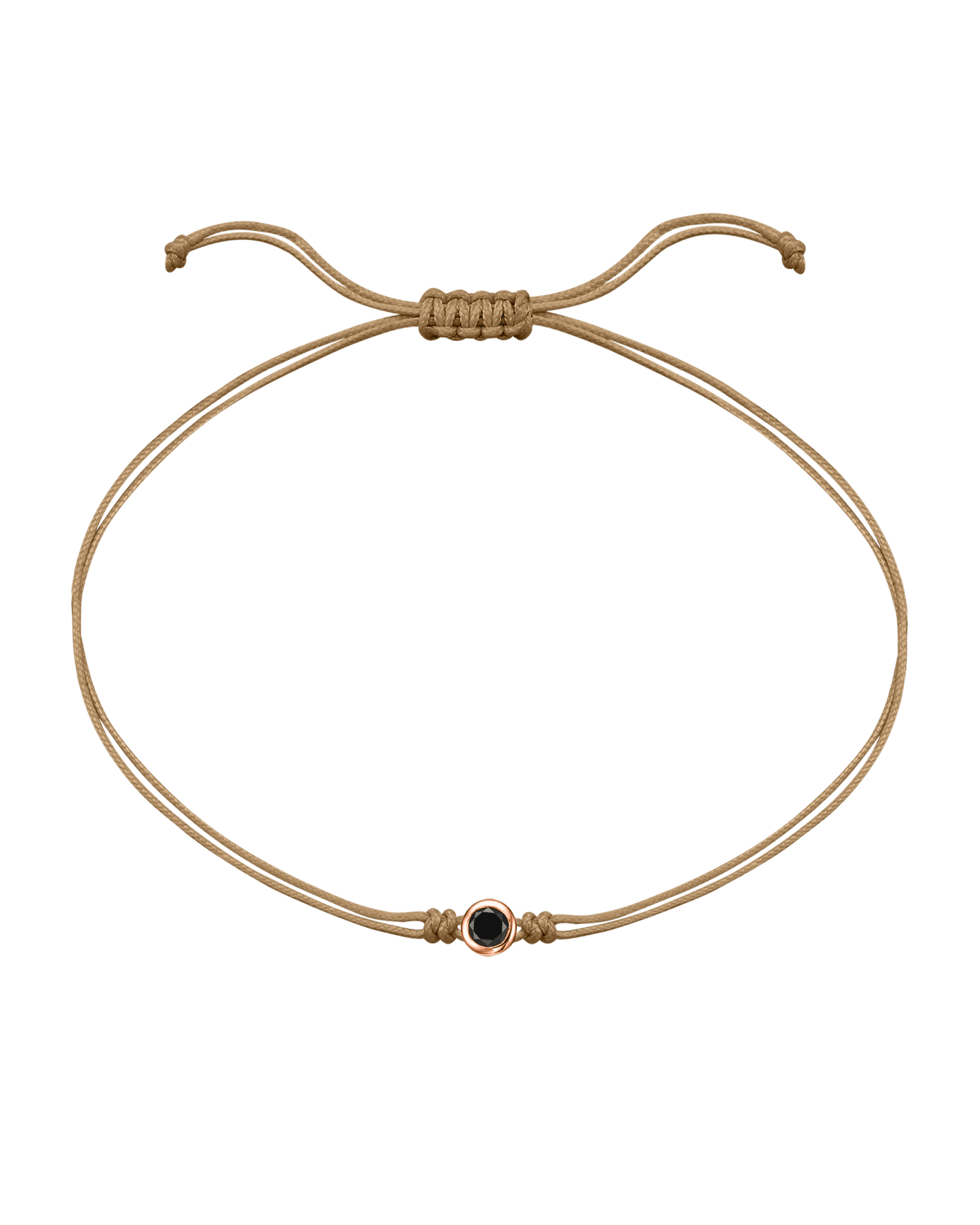 Black Diamond String Of Love - 14K Rose Gold Bracelets 14K Solid Gold Camel 