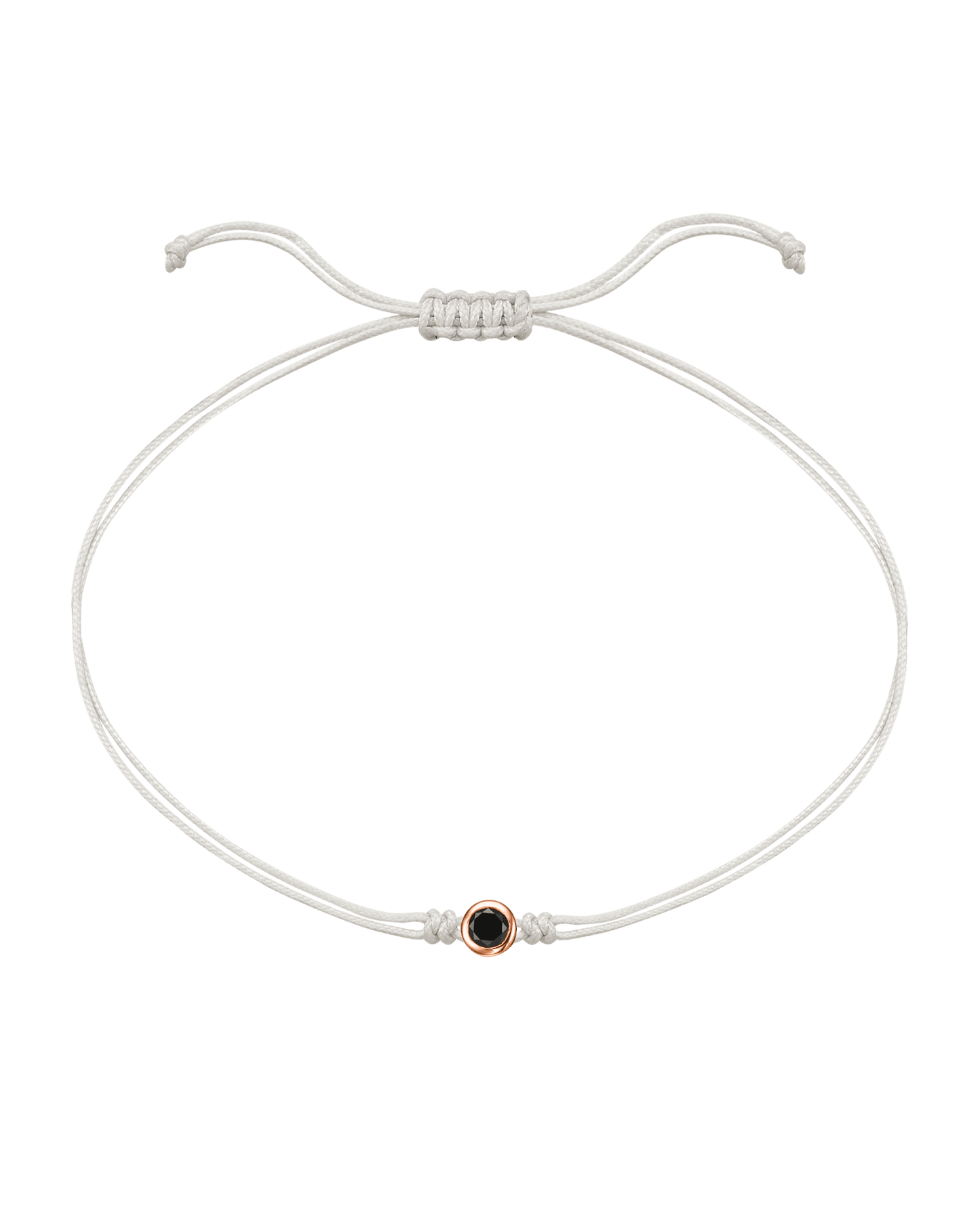 Black Diamond String Of Love - 14K Rose Gold Bracelets 14K Solid Gold Pearl 