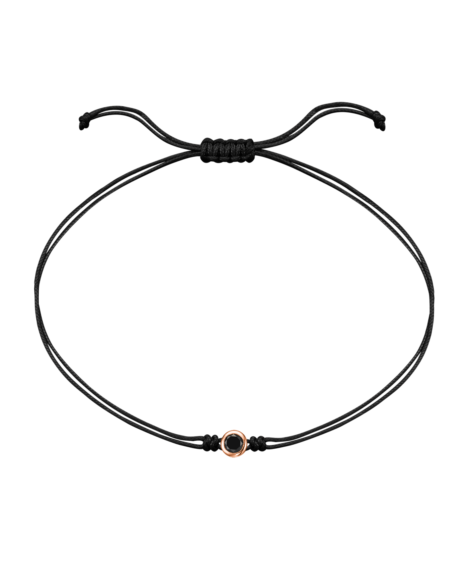 Black Diamond String Of Love - 14K Rose Gold Bracelets 14K Solid Gold Black 