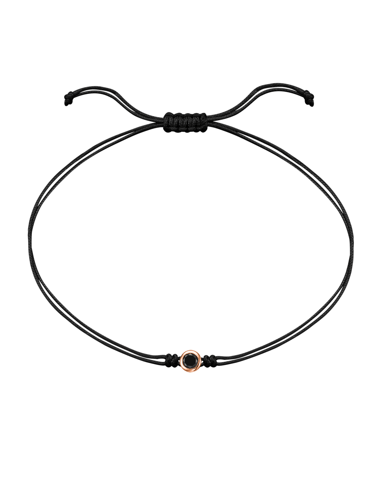 Black Diamond String Of Love - 14K Rose Gold Bracelets 14K Solid Gold Black 