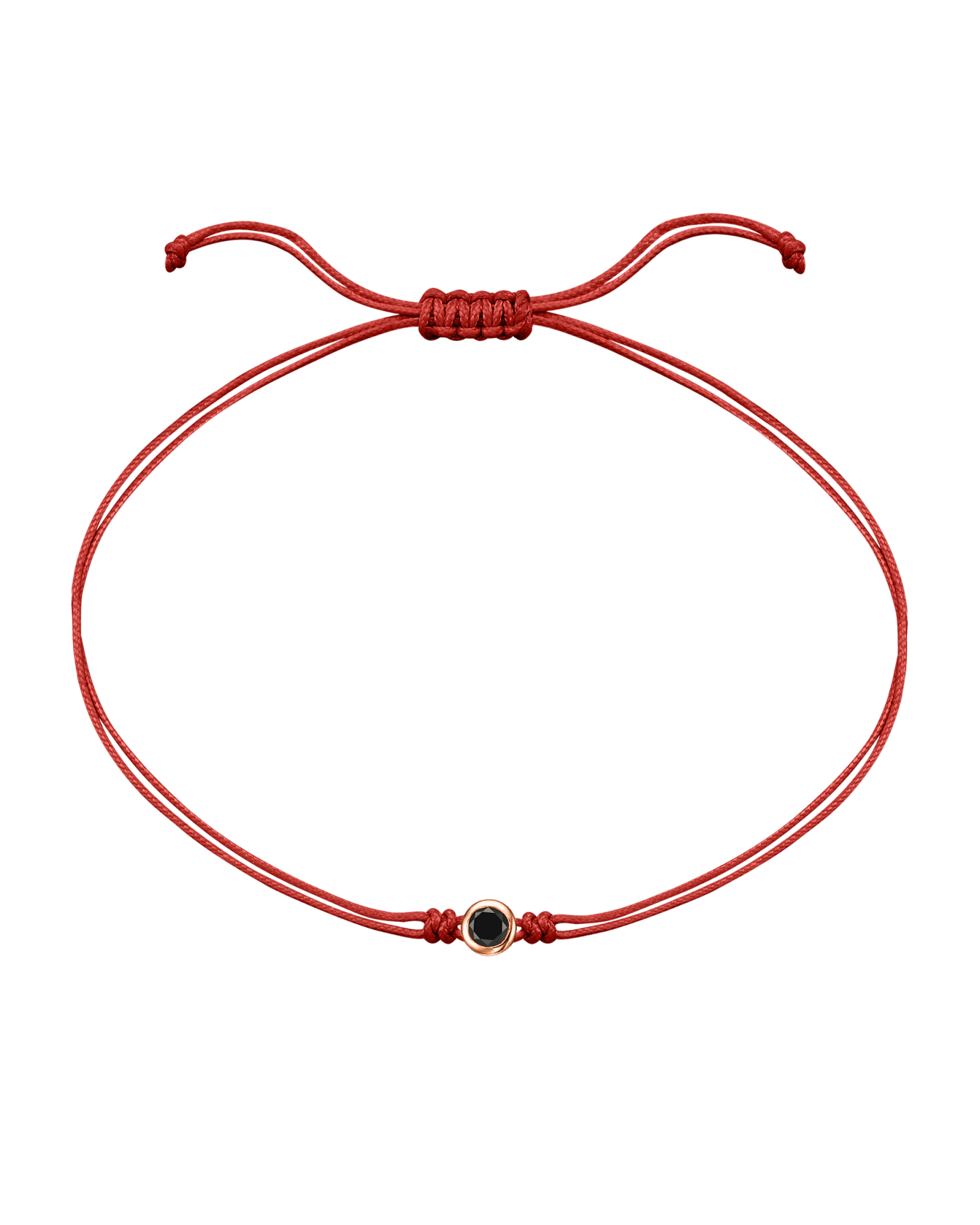 Black Diamond String Of Love - 14K Rose Gold Bracelets 14K Solid Gold Red 