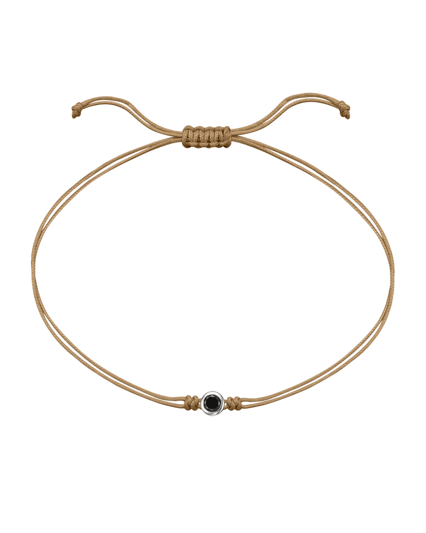 Black Diamond String Of Love - 14K White Gold Bracelets 14K Solid Gold Camel 