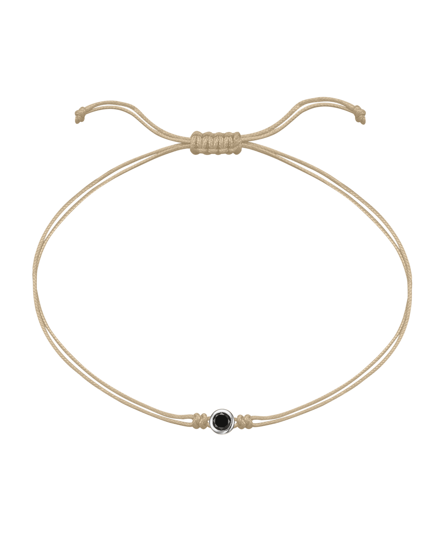 Black Diamond String Of Love - 14K White Gold Bracelets 14K Solid Gold Beige 