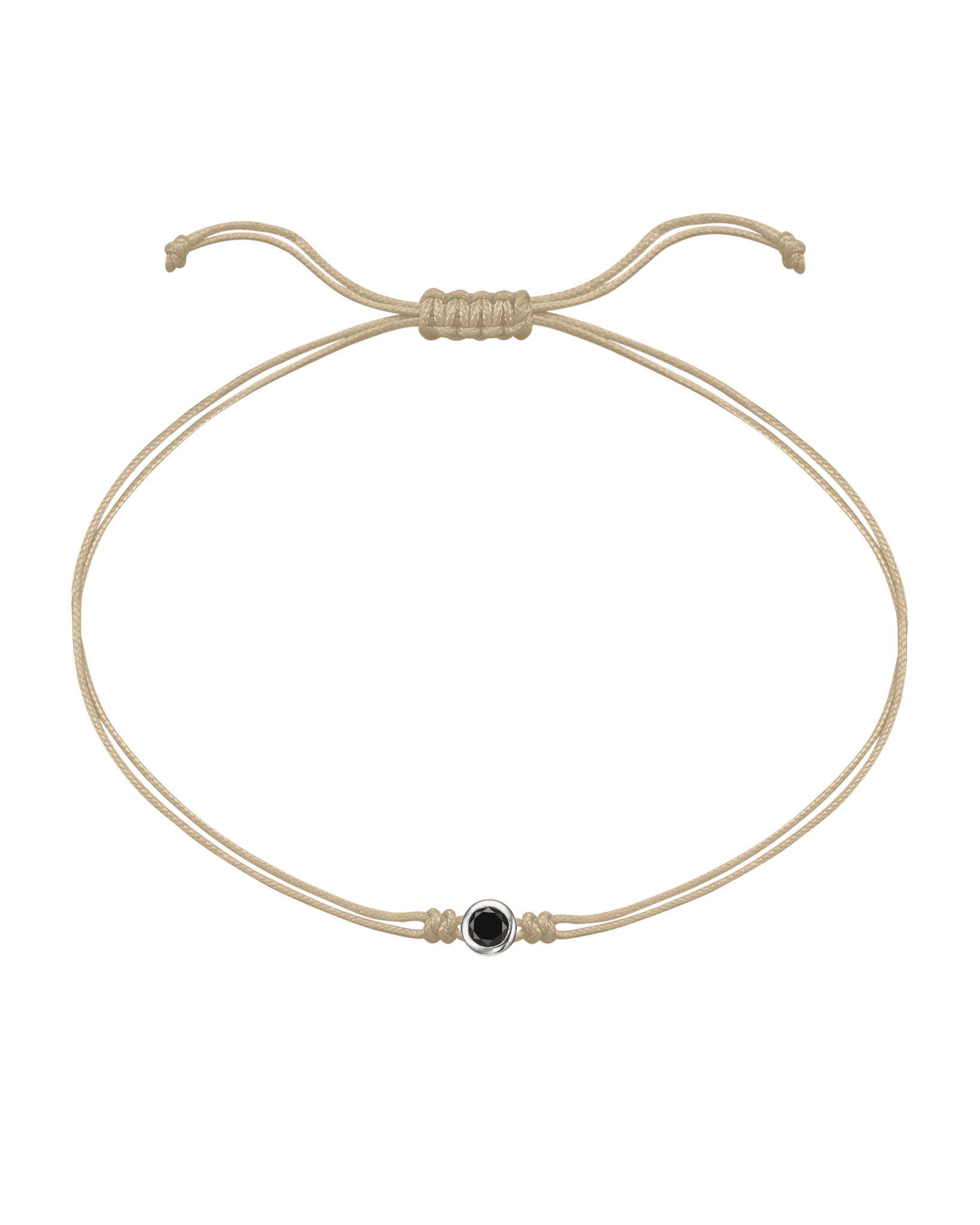 Black Diamond String Of Love - 14K White Gold Bracelets 14K Solid Gold Beige 