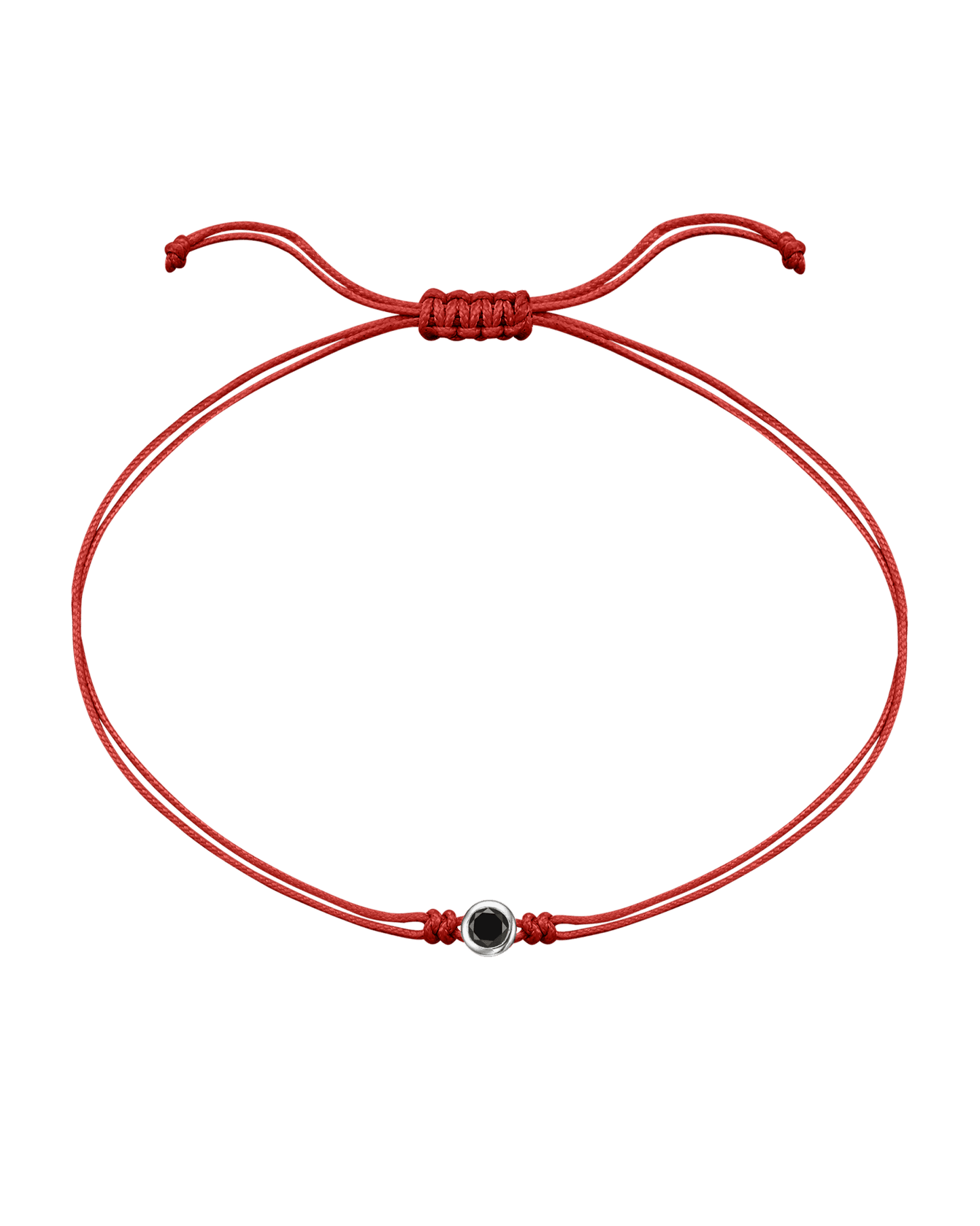 Black Diamond String Of Love - 14K White Gold Bracelets 14K Solid Gold Red 