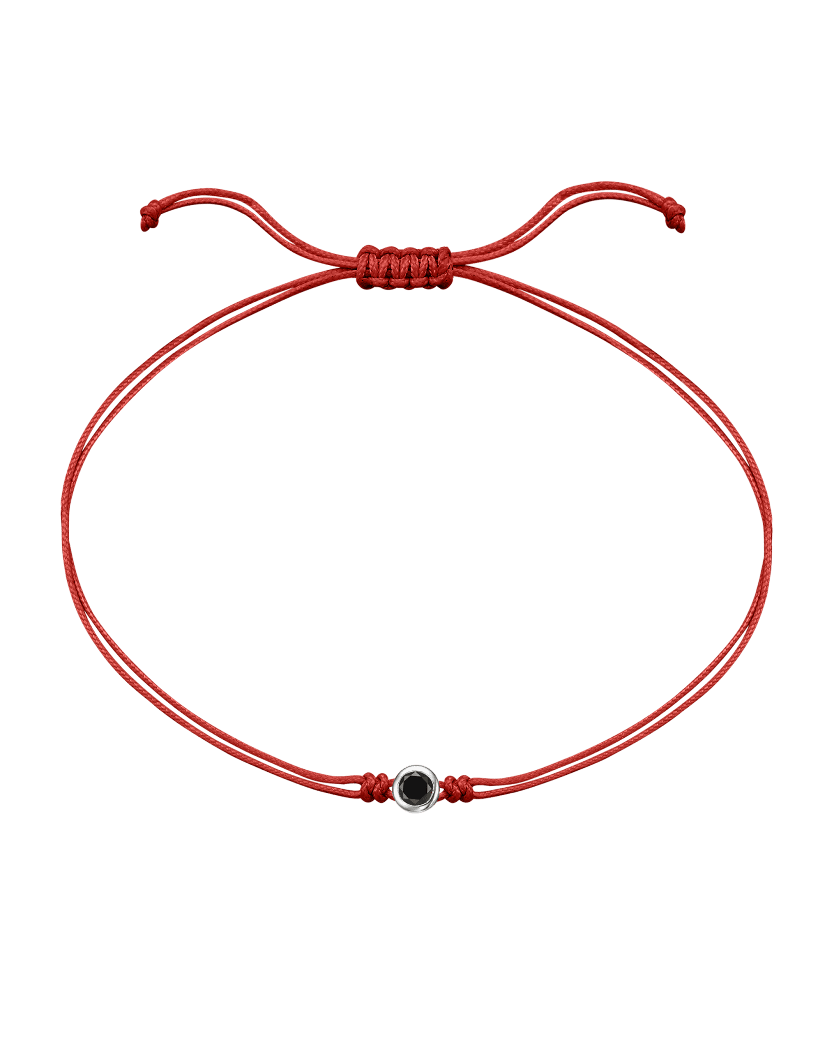 Black Diamond String Of Love - 14K White Gold Bracelets 14K Solid Gold Red 