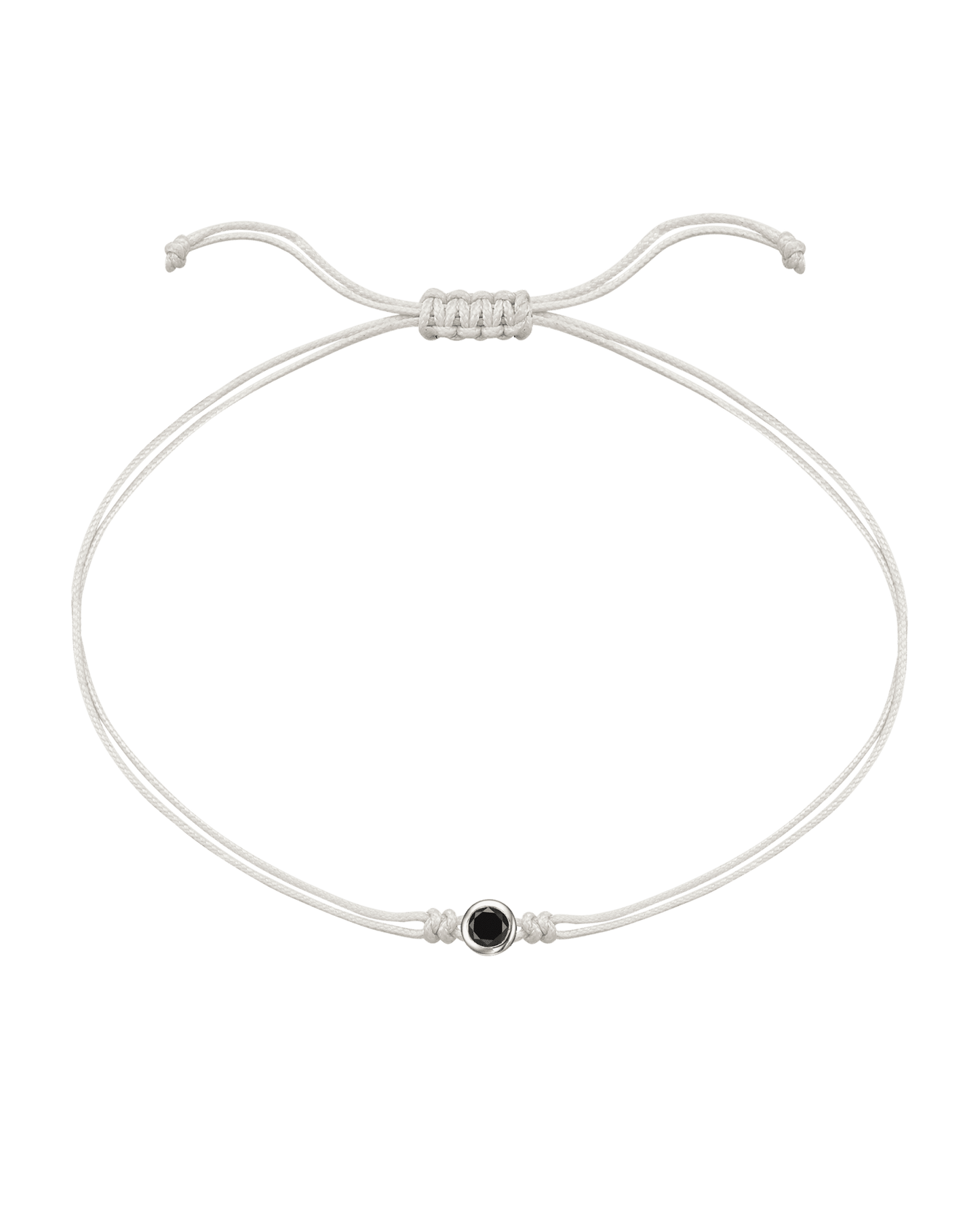 Black Diamond String Of Love - 14K White Gold Bracelets 14K Solid Gold Pearl 
