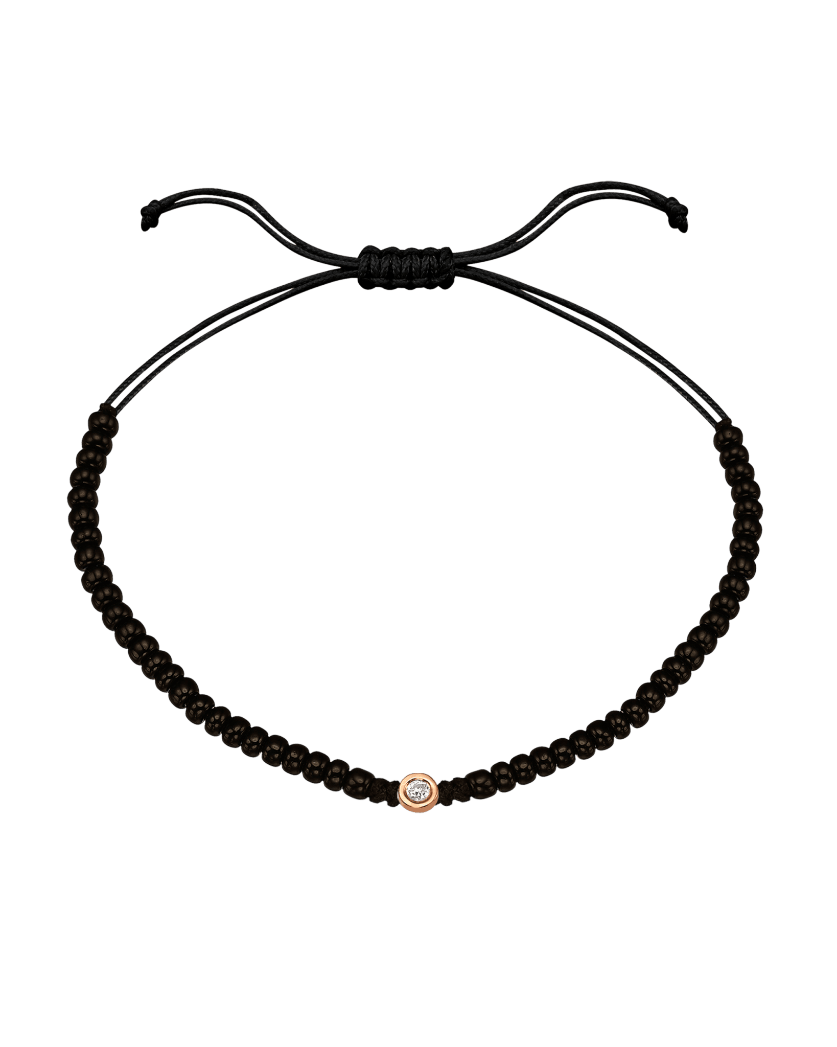 Black Onyx String Of Love - 14K Rose Gold Bracelets magal-dev Small: 0.03ct 