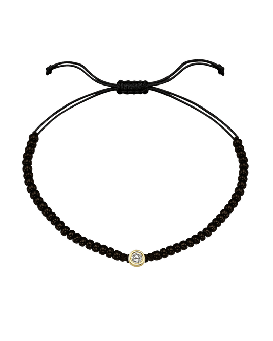 Black Onyx String Of Love - 14K Yellow Gold Bracelets magal-dev Large: 0.1ct 