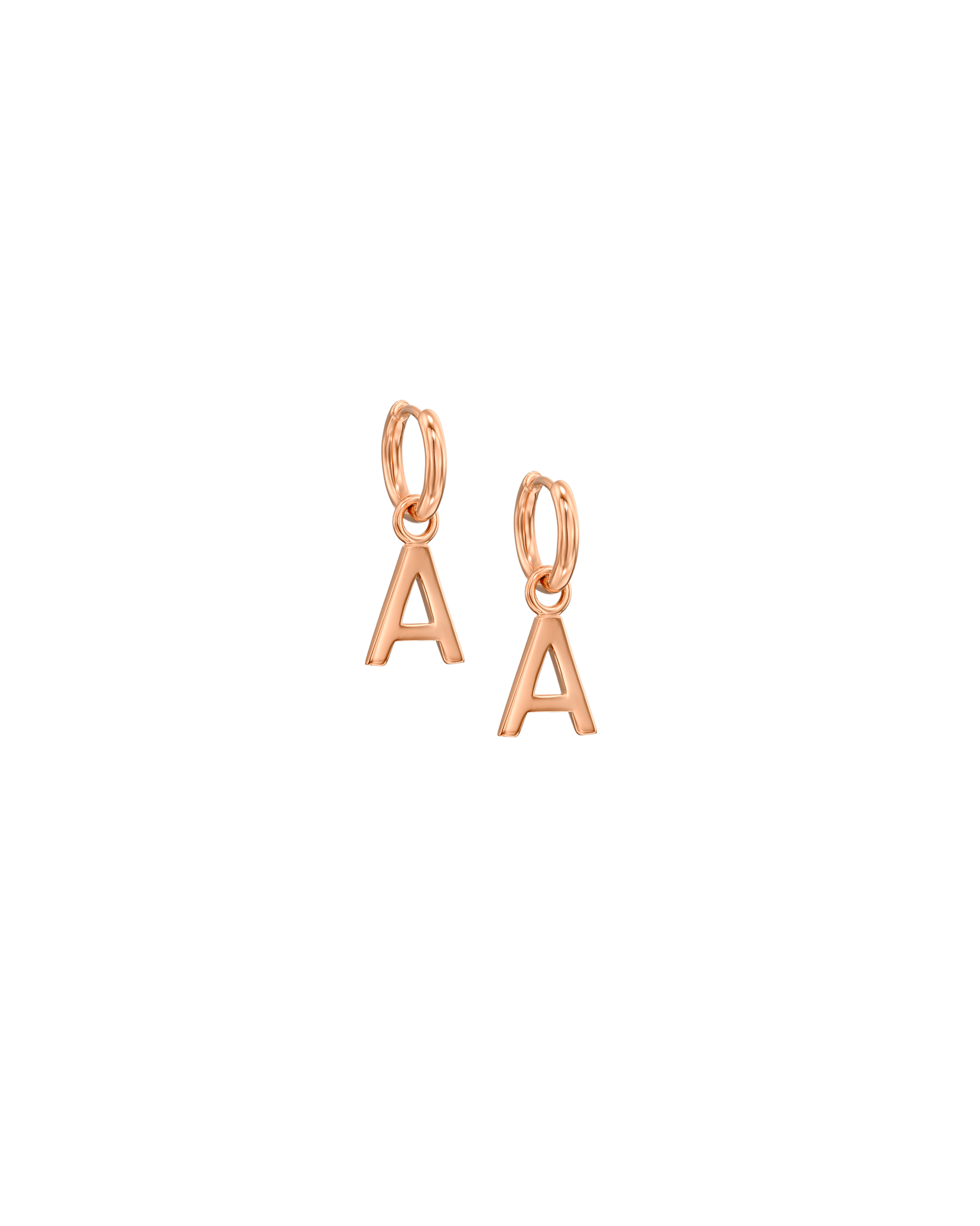 Charm Huggies in Sans Serif - 18K Gold Vermeil Earrings magal-dev 