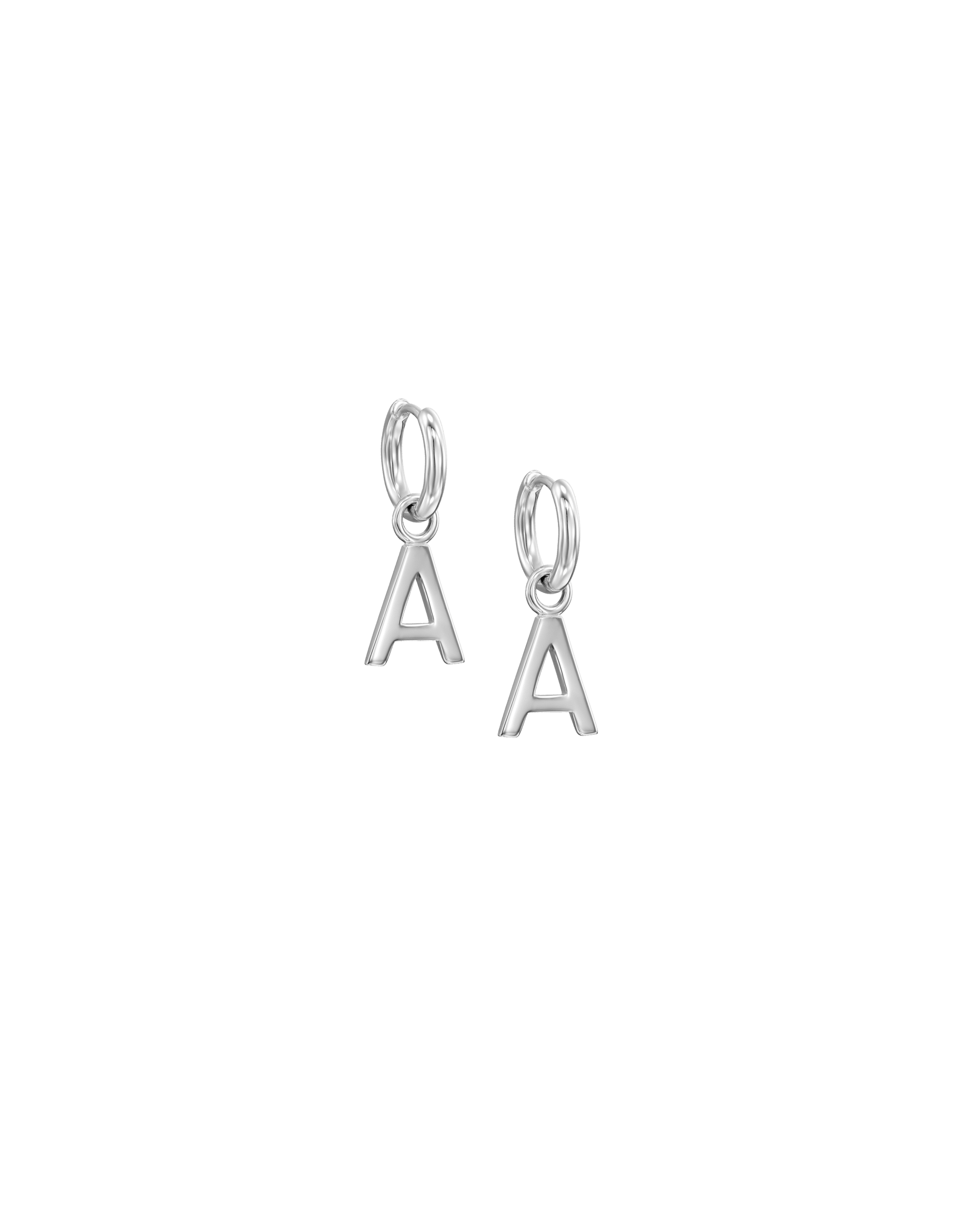 Charm Huggies in Sans Serif - 925 Sterling Silver Earrings magal-dev 
