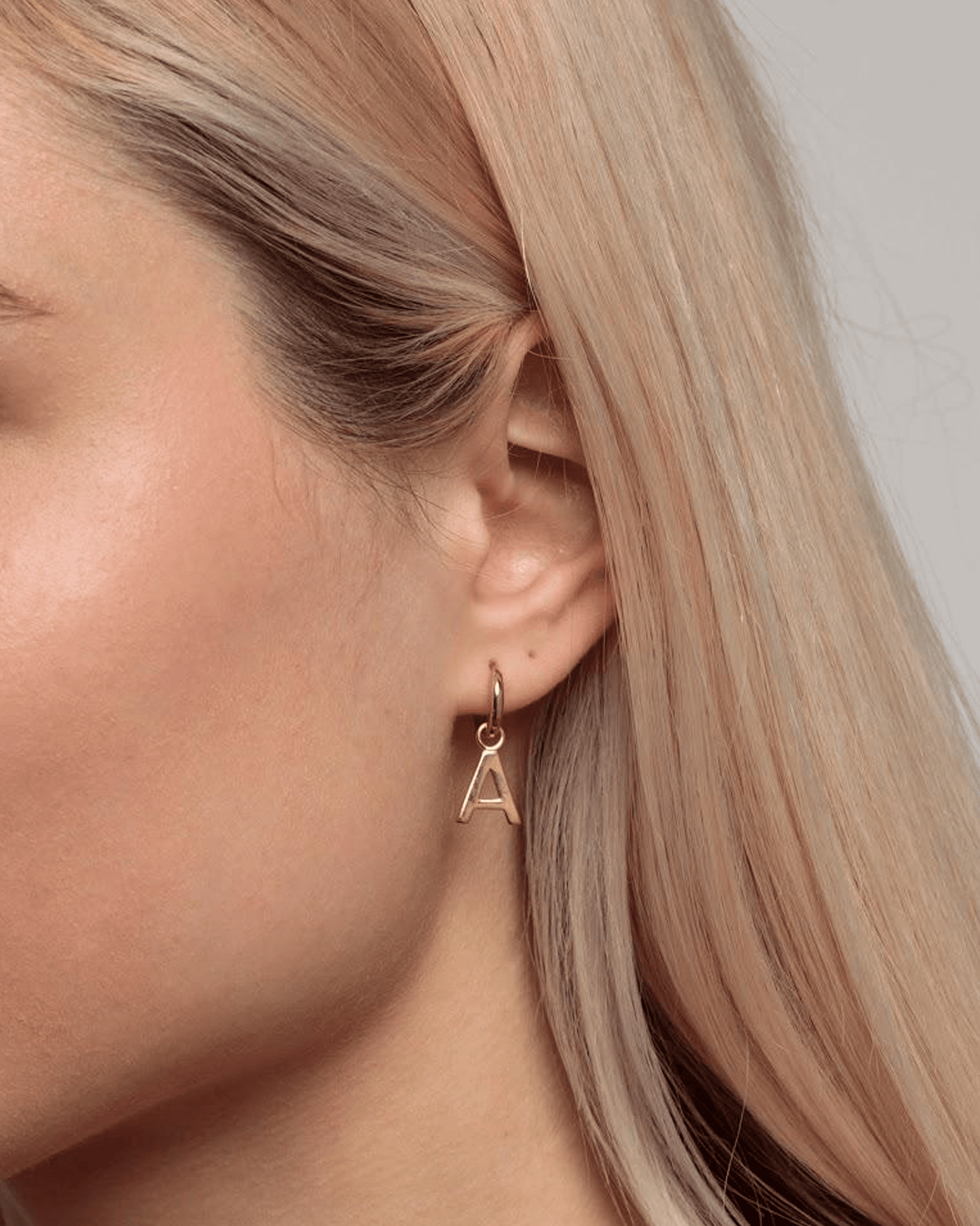 Charm Huggies in Sans Serif - 18K Gold Vermeil Earrings magal-dev 