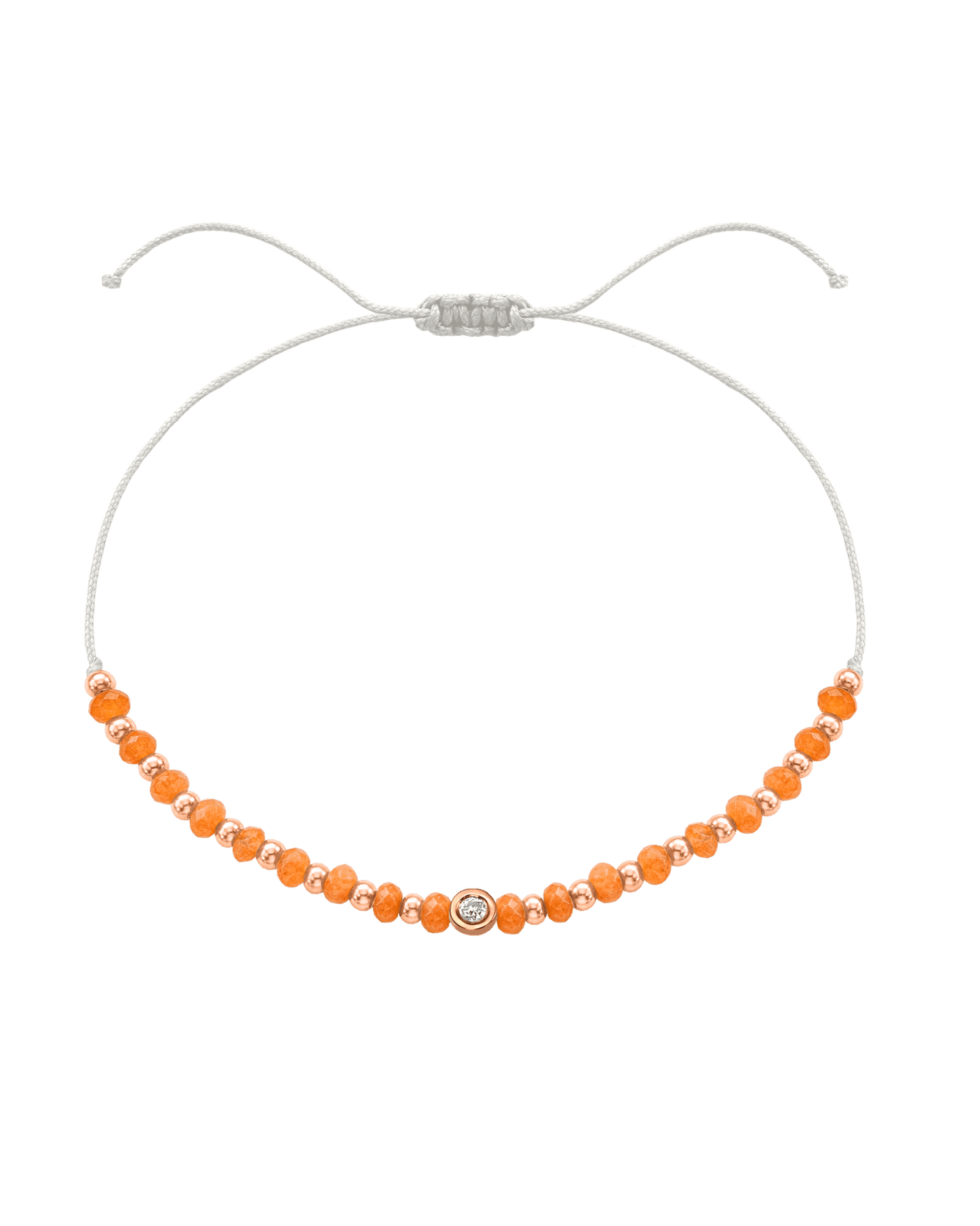Citrine Gemstone String of Love Bracelet for Abundance - 14K Rose Gold Bracelets 14K Solid Gold Pearl Small: 0.03ct 