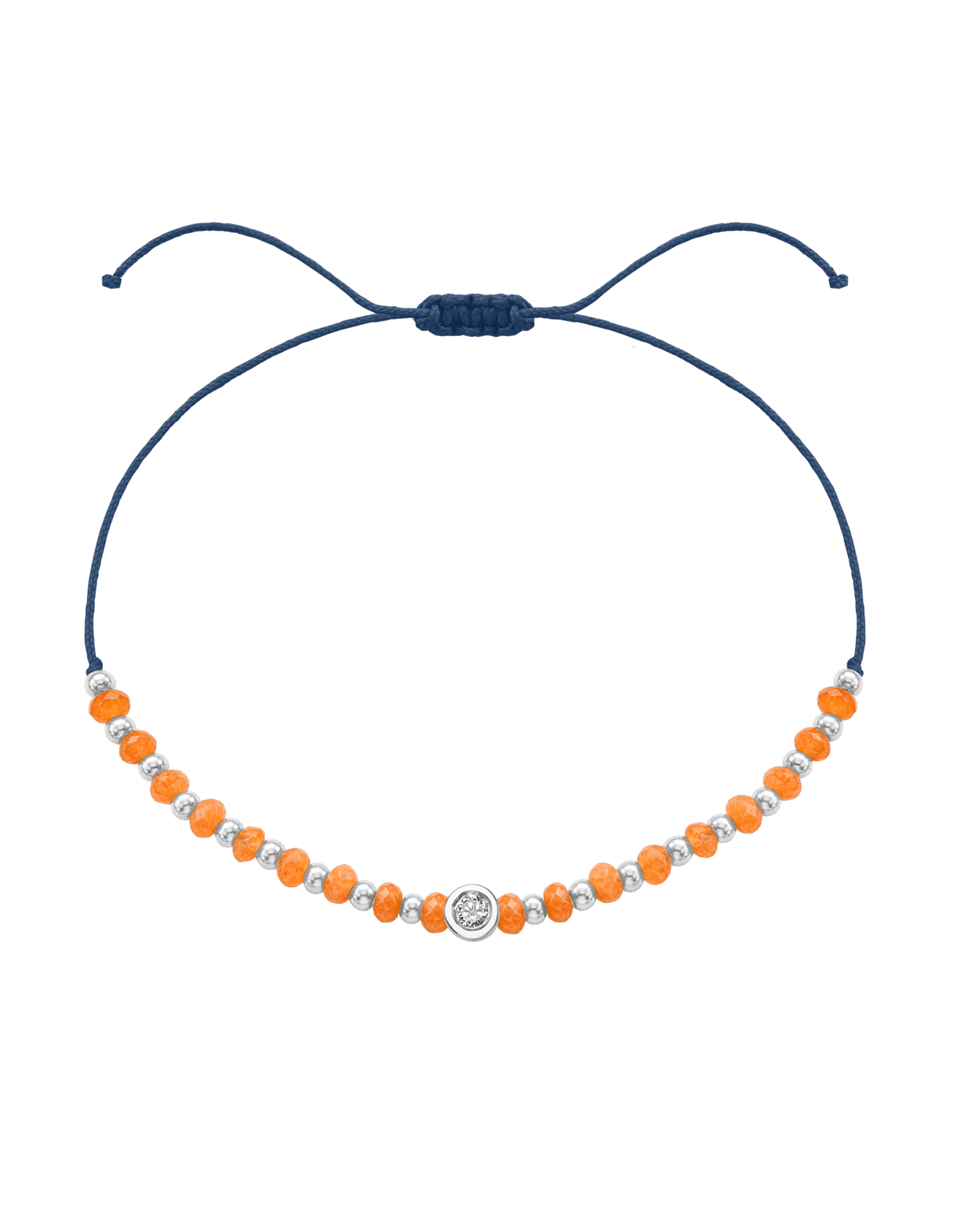 Citrine Gemstone String of Love Bracelet for Abundance - 14K White Gold Bracelets 14K Solid Gold Indigo Medium: 0.04ct 