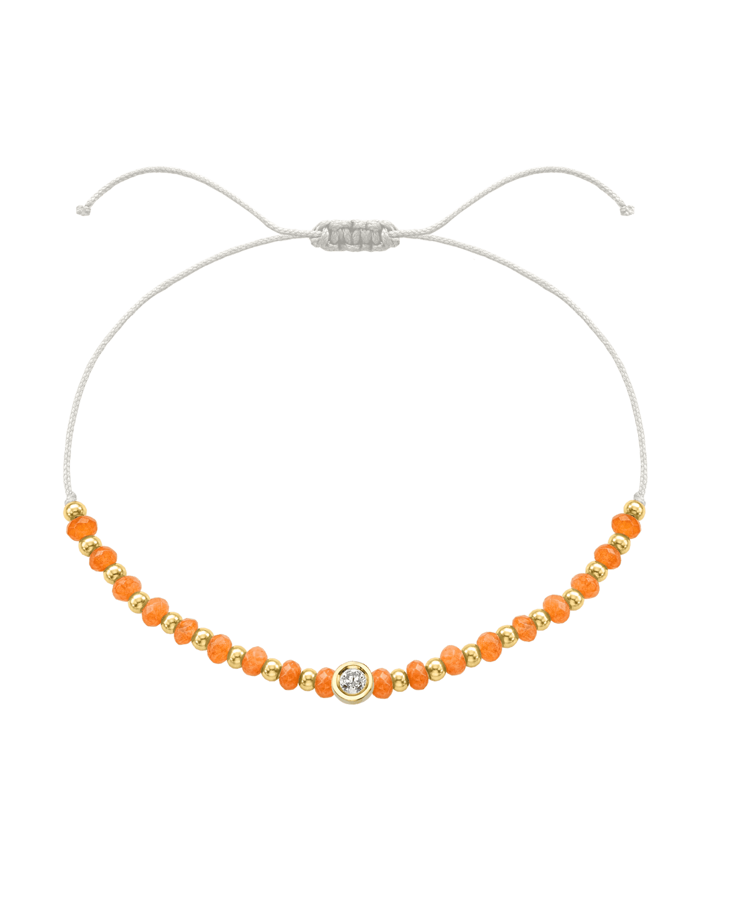 Citrine Gemstone String of Love Bracelet for Abundance - 14K Yellow Gold Bracelets 14K Solid Gold Pearl Medium: 0.04ct 