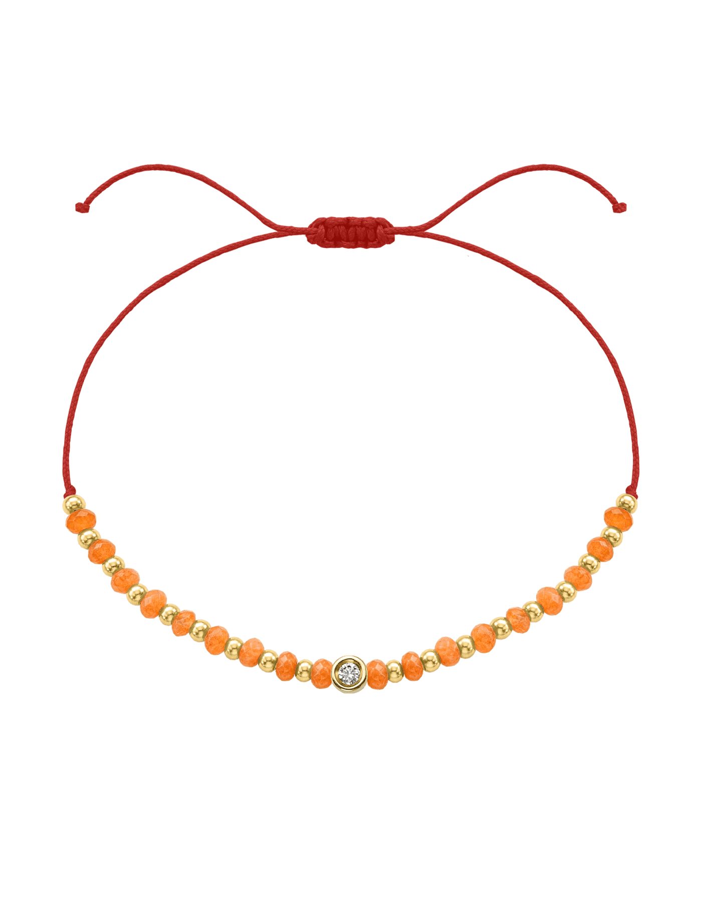 Citrine Gemstone String of Love Bracelet for Abundance - 14K Yellow Gold Bracelets 14K Solid Gold Red Small: 0.03ct 