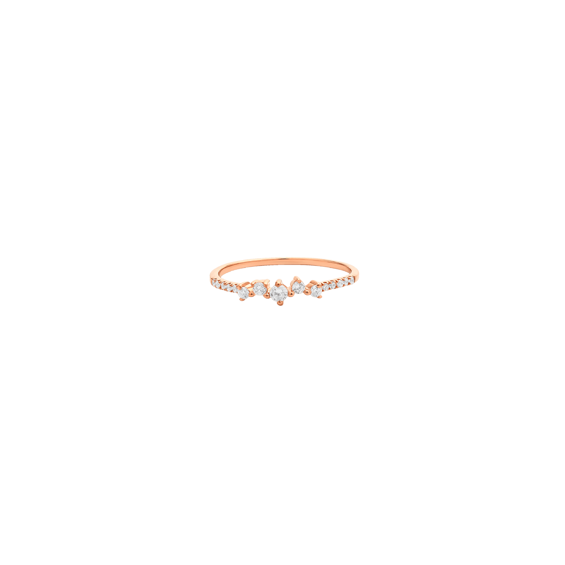 Cluster Diamond Ring - 14K White Gold Rings 14K Solid Gold 