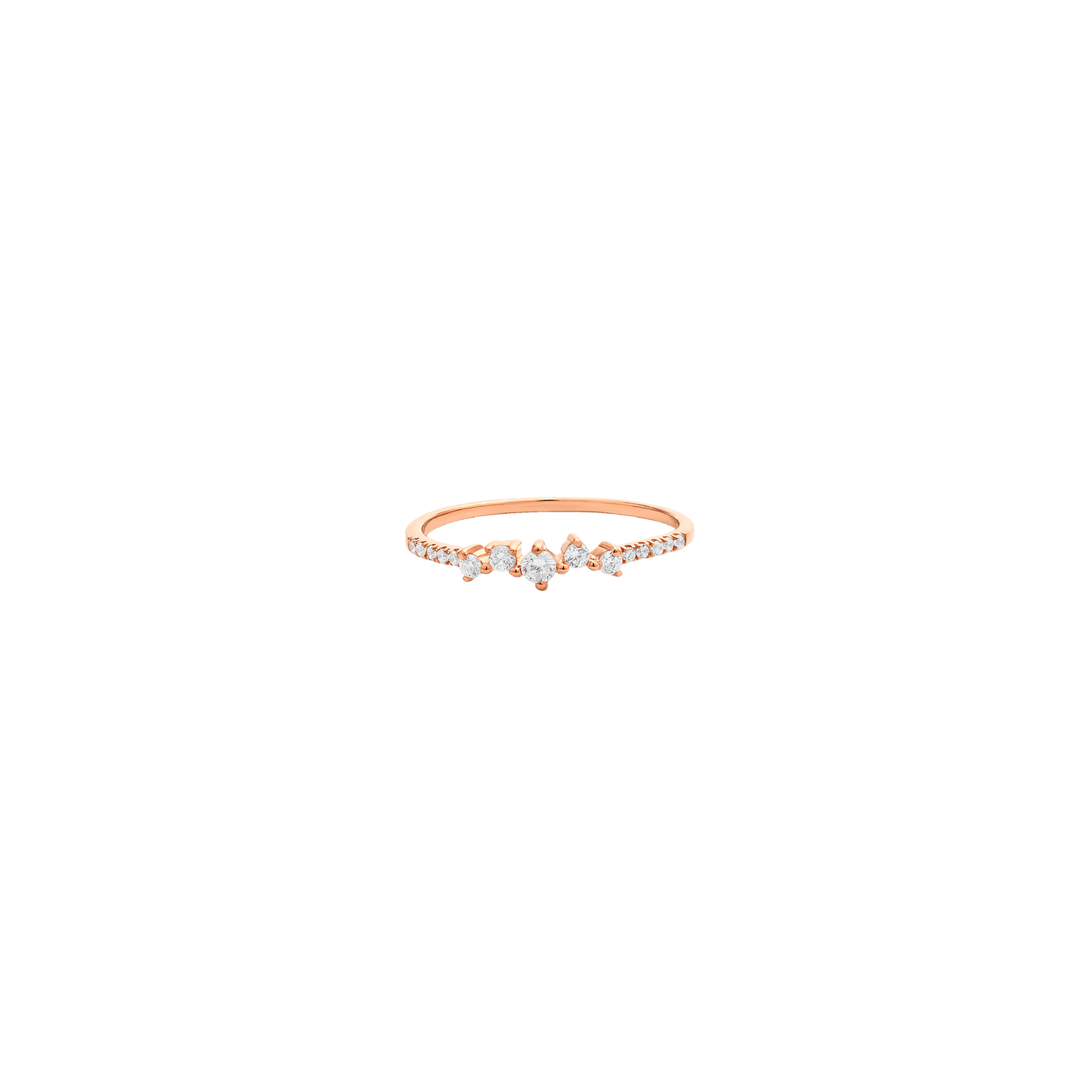 Cluster Diamond Ring - 14K Yellow Gold Rings 14K Solid Gold 