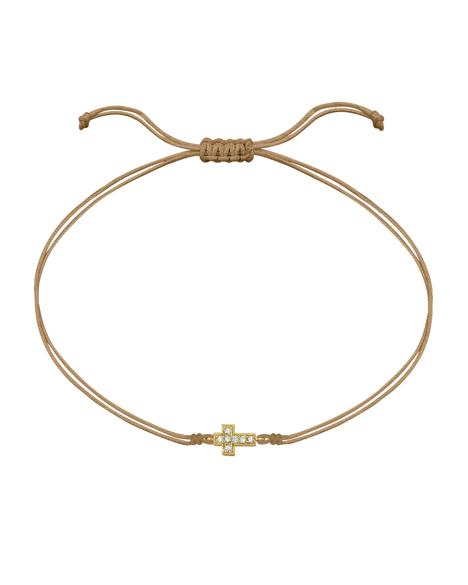Cross Diamond String Of Love - 14K Yellow Gold Bracelets 14K Solid Gold Camel 