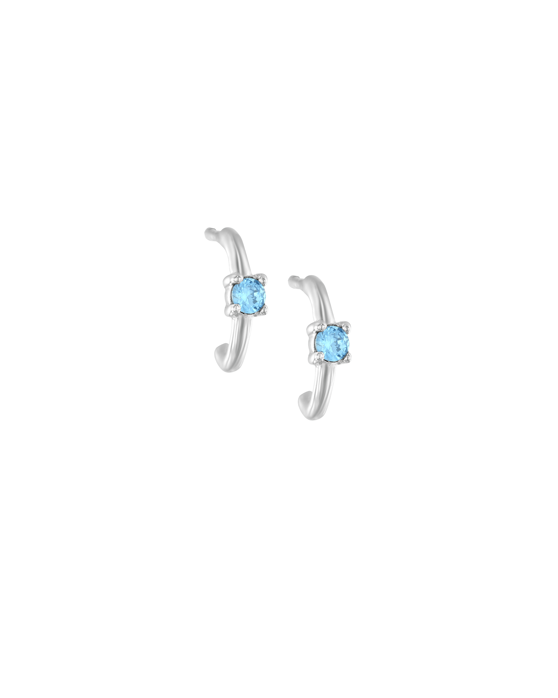 Dangling Round Huggies in Blue - 18K Rose Vermeil Earrings magal-dev 