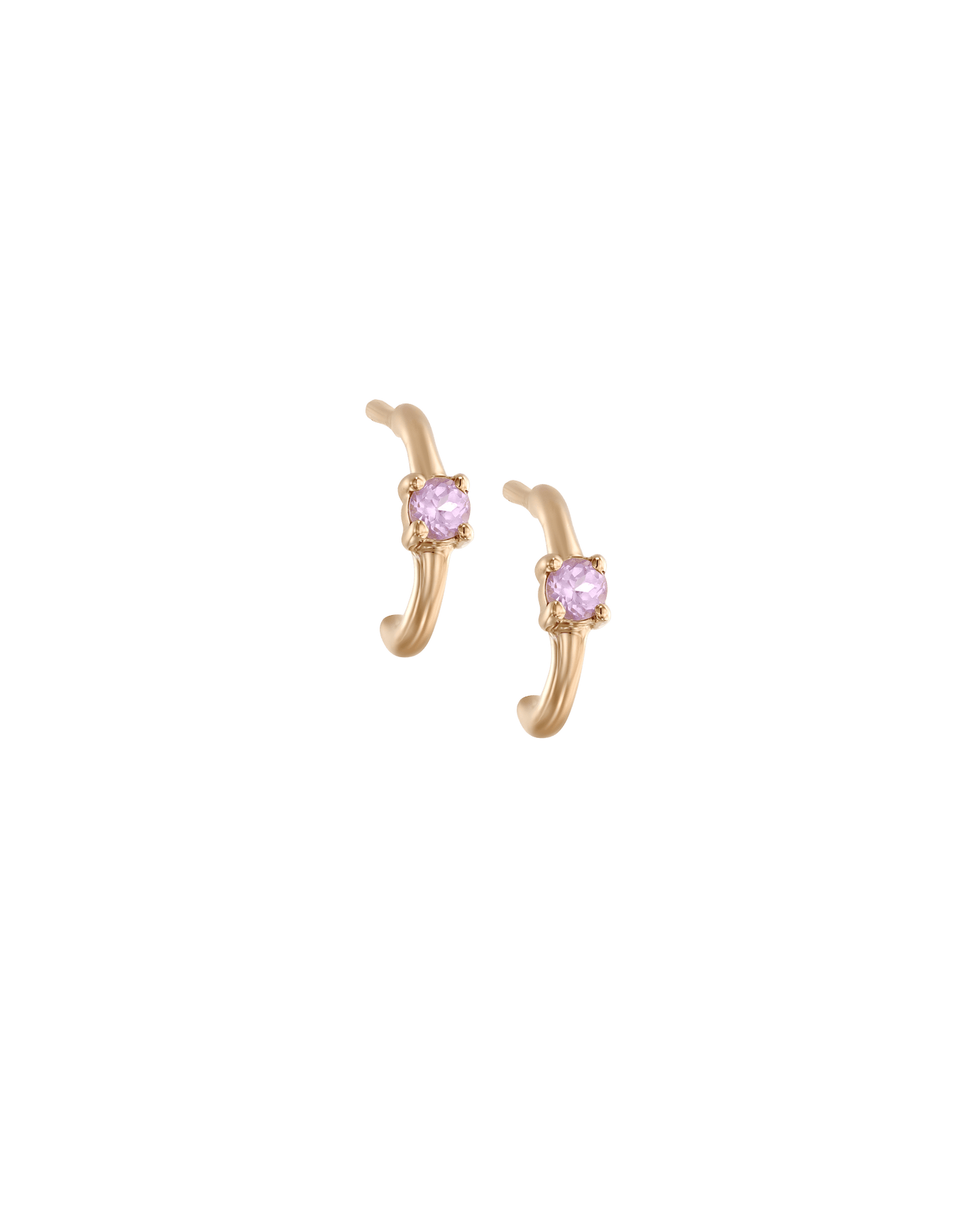 Dangling Round Huggies in Pink - 18K Gold Vermeil Earrings magal-dev 