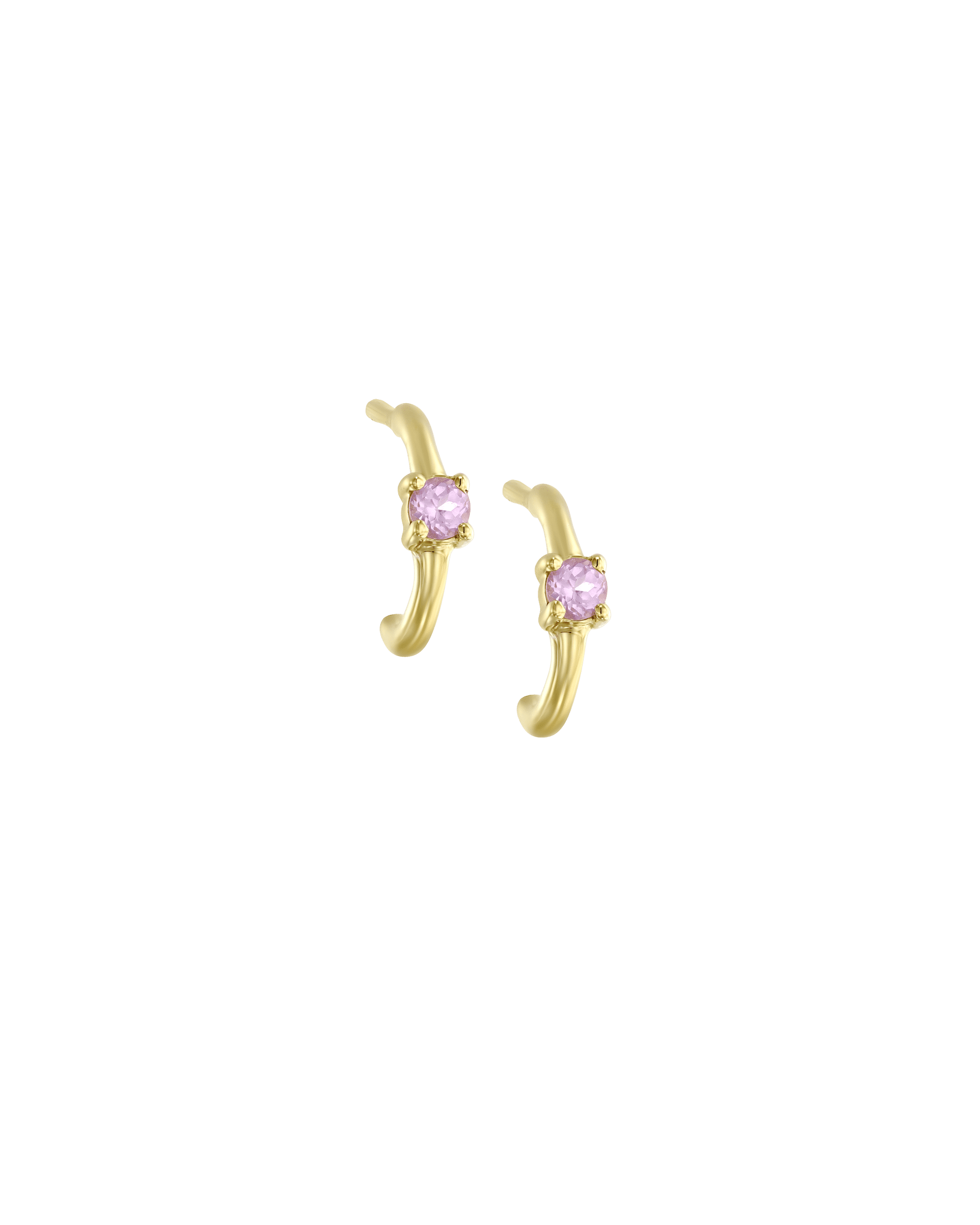 Dangling Round Huggies in Pink - 18K Rose Vermeil Earrings magal-dev 