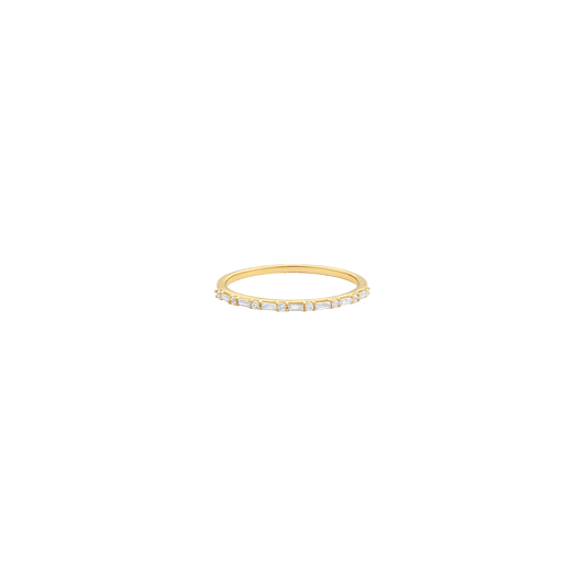 Diamond Alternate Baguette Eternity Ring - 14K Yellow Gold Rings 14K Solid Gold US 4 
