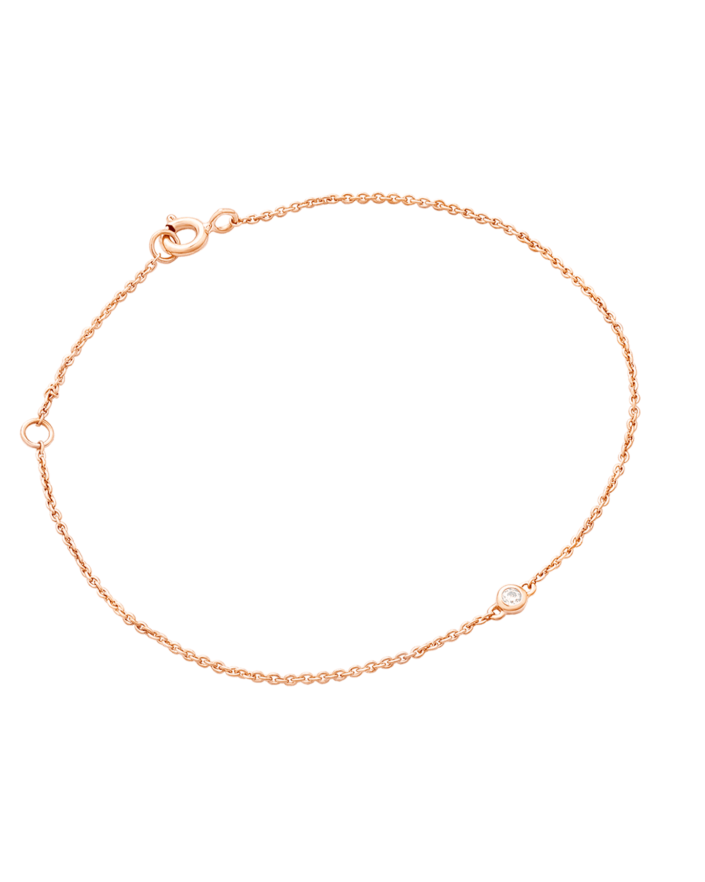 Diamond Bezel Bracelet - 14K Rose Gold Bracelets magal-dev 