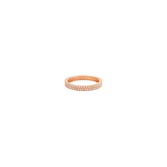 Diamond Eternity Band - 14K Rose Gold Rings 14K Solid Gold US 4 