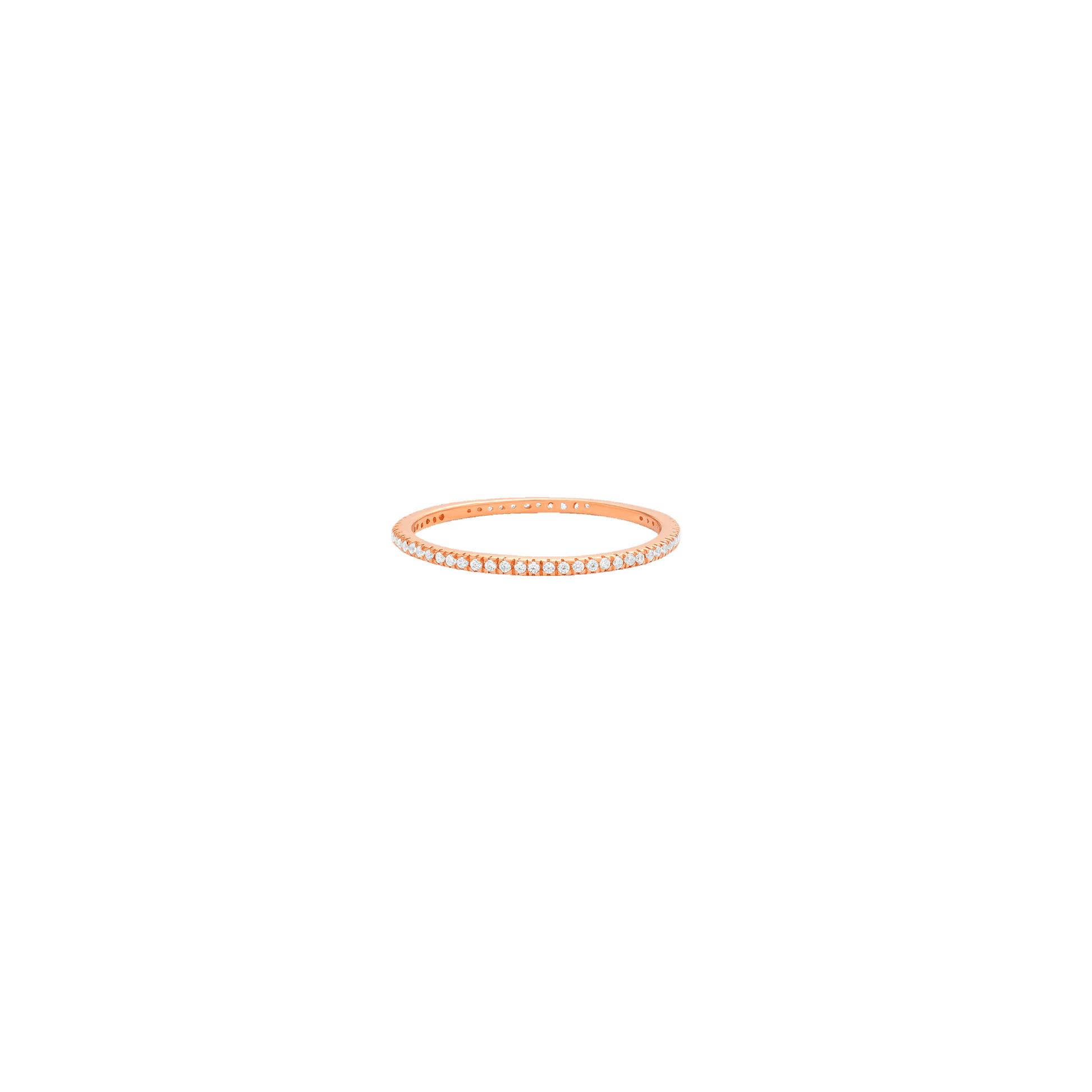 Diamond Eternity Ring - 14K Rose Gold Rings 14K Solid Gold US 4 