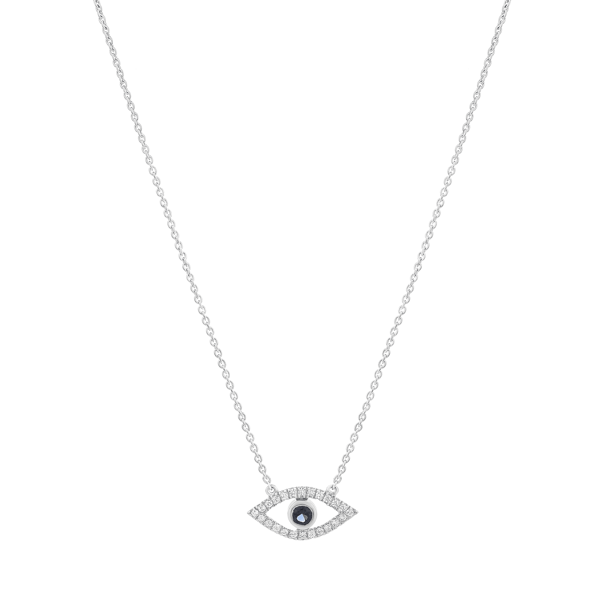 Diamond Evil Eye Necklace - 14K Rose Gold Necklaces magal-dev 