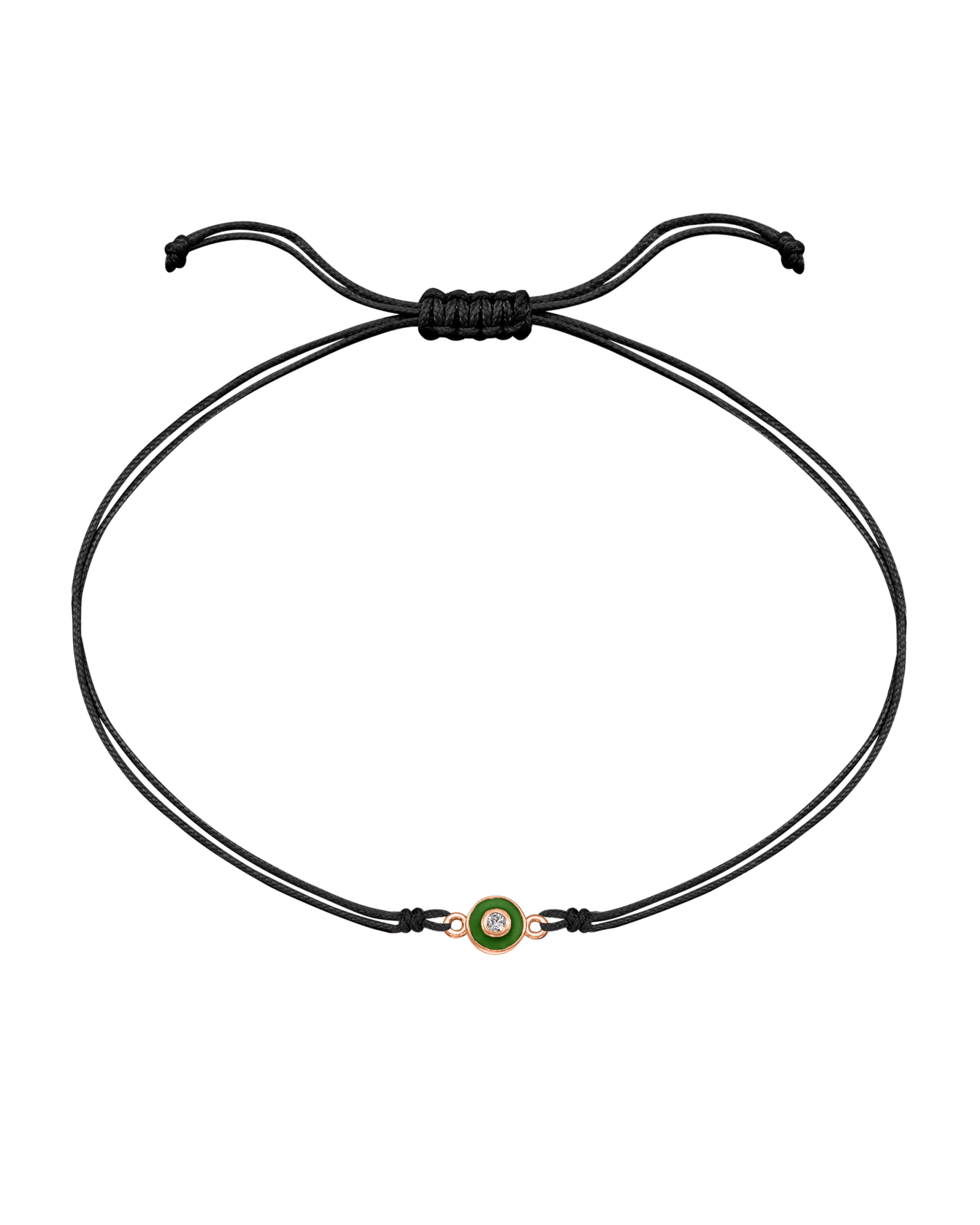Diamond Evil Eye String Of Love - 14K Rose Gold Bracelets 14K Solid Gold Black Green 