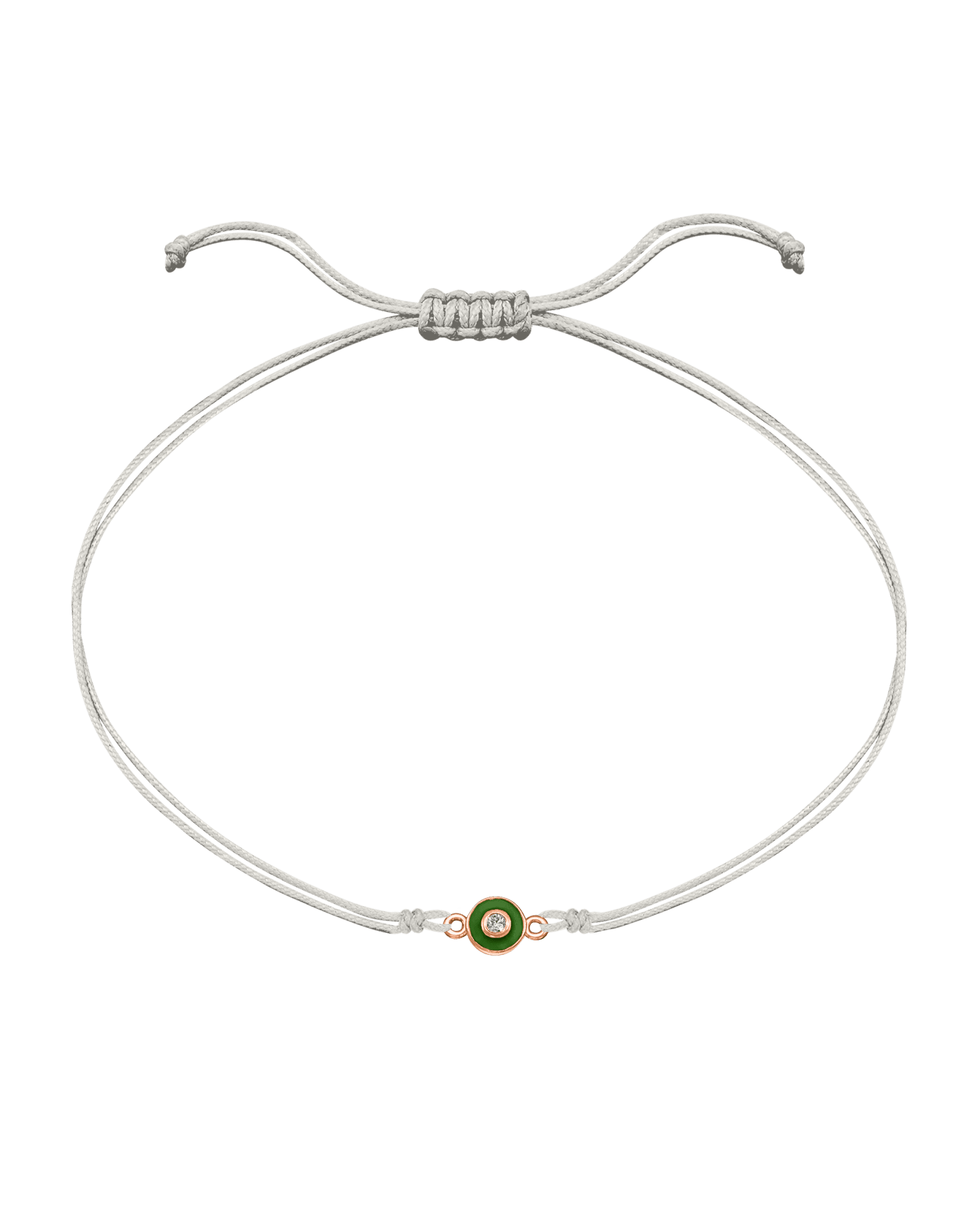 Diamond Evil Eye String Of Love - 14K Rose Gold Bracelets 14K Solid Gold Pearl Green 