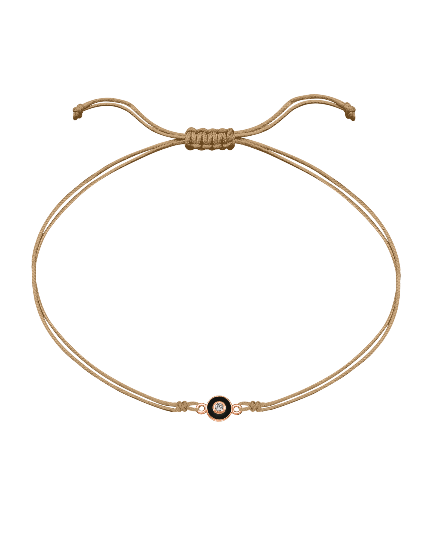 Diamond Evil Eye String Of Love - 14K Rose Gold Bracelets 14K Solid Gold Camel Black 
