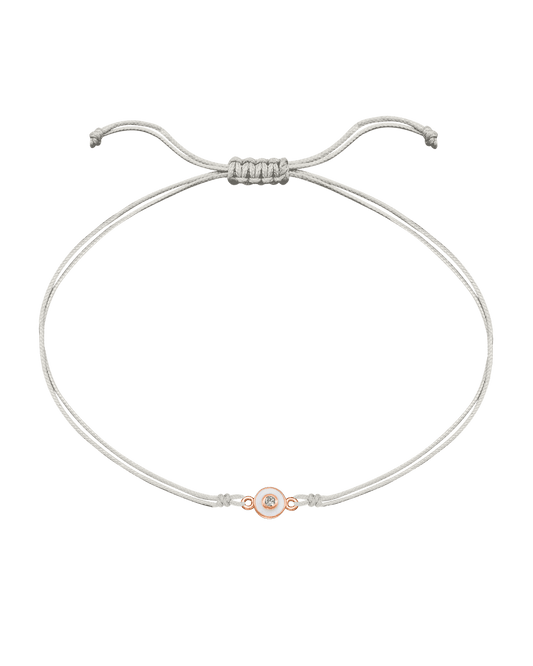 Diamond Evil Eye String Of Love - 14K Rose Gold Bracelets 14K Solid Gold Pearl White 