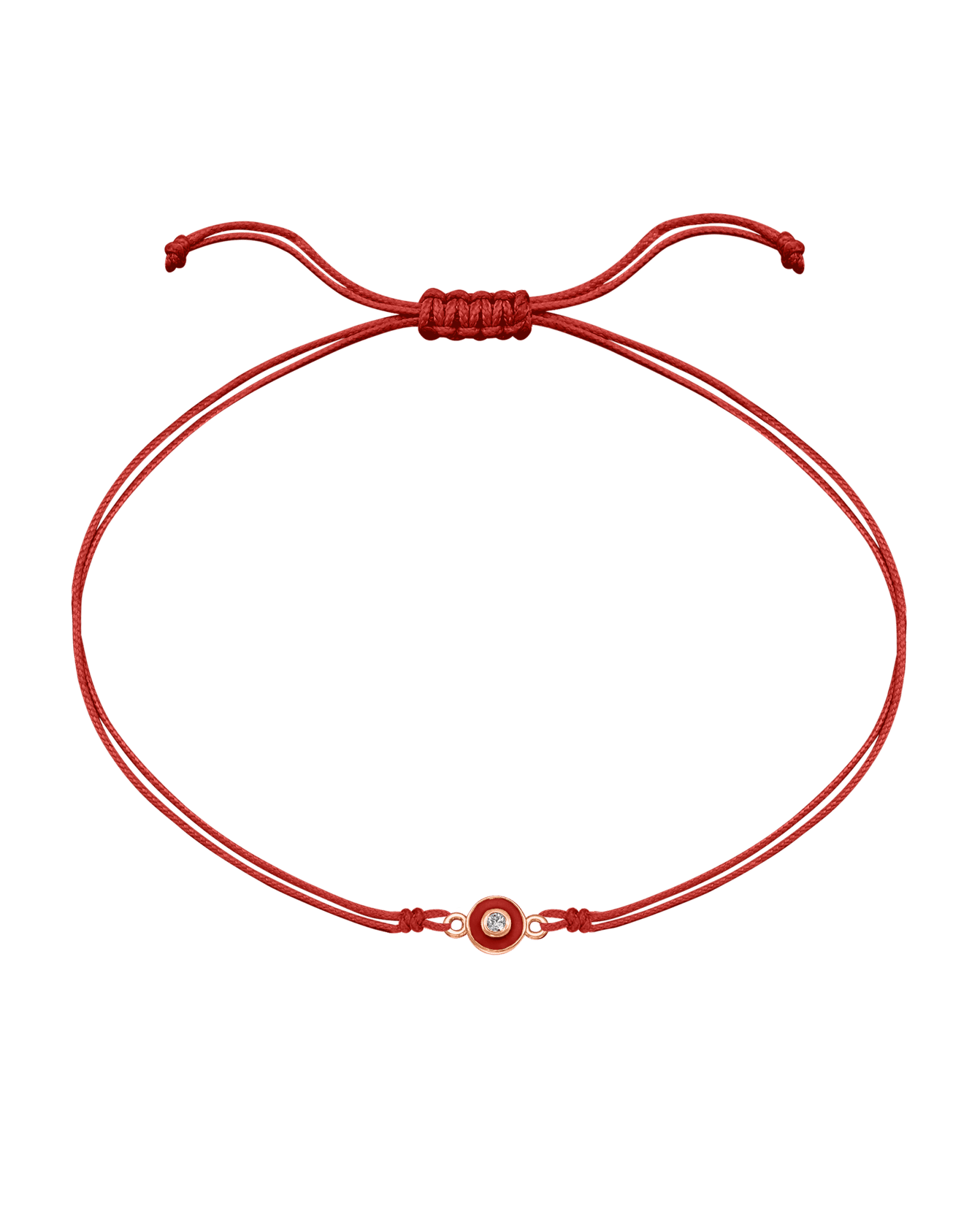 Diamond Evil Eye String Of Love - 14K Rose Gold Bracelets 14K Solid Gold Red Red 