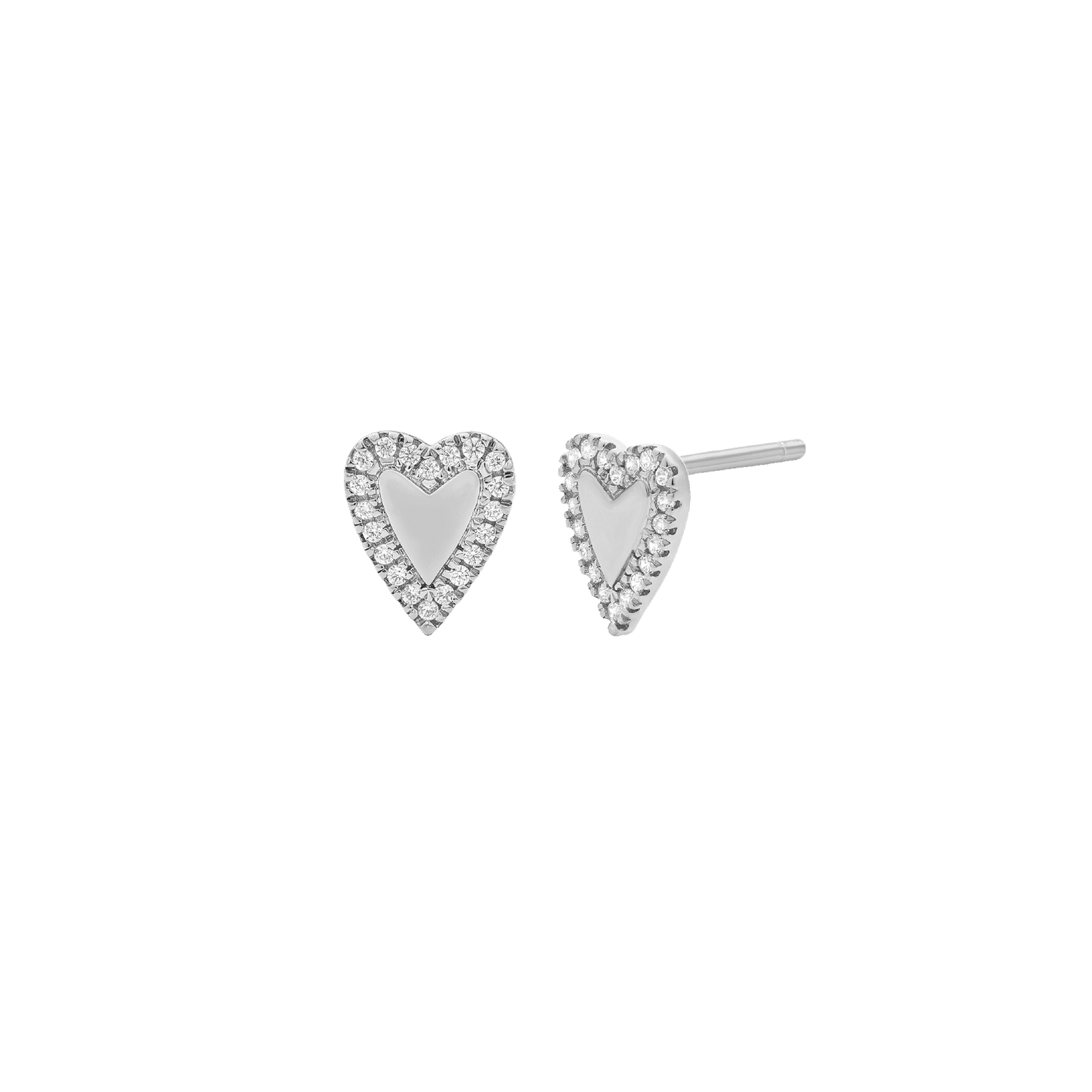 Diamond Heart Earrings - 18K Gold Vermeil Earrings magal-dev 