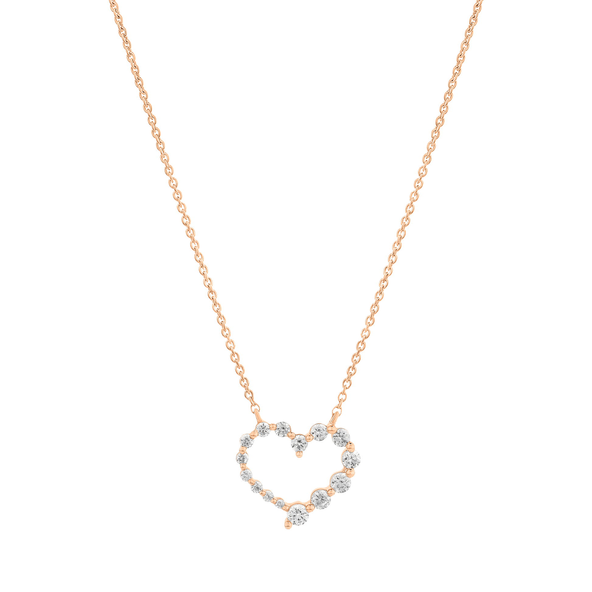 Diamond Heart Pendant - 14K White Gold Necklaces magal-dev 
