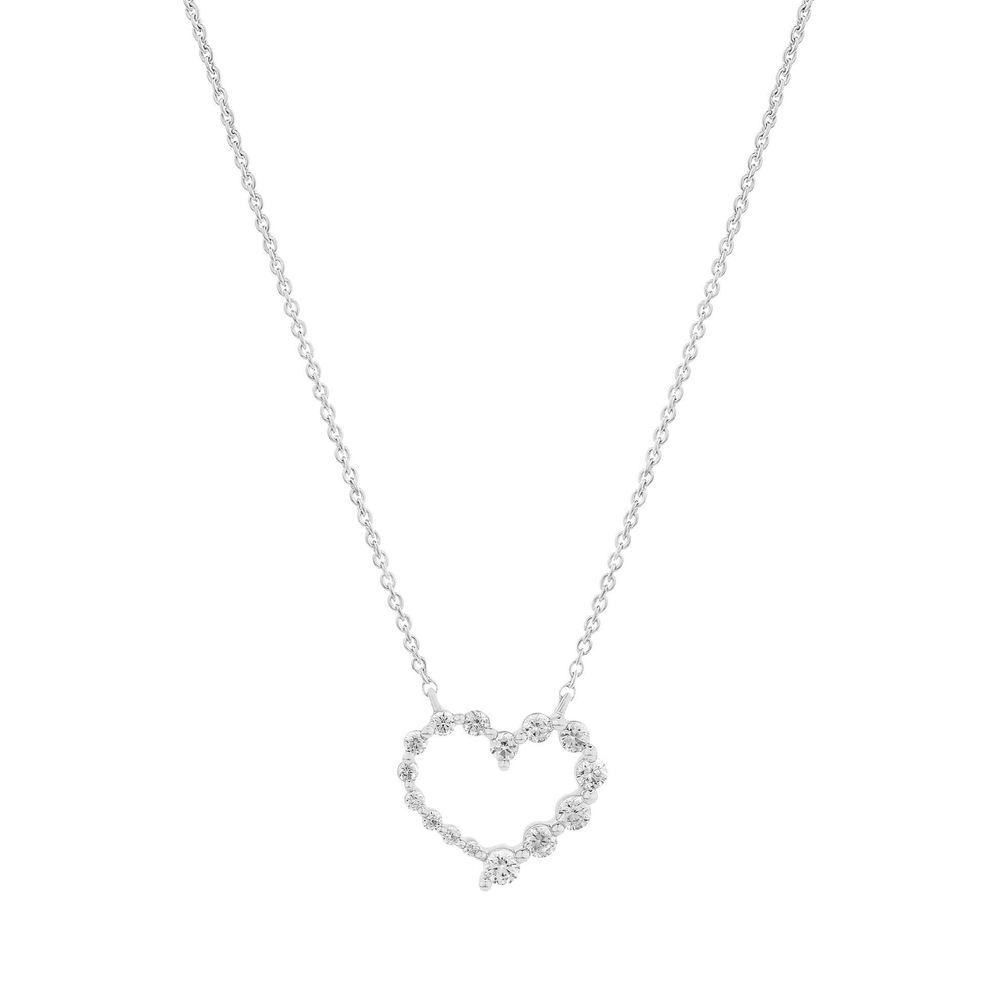 Diamond Heart Pendant - 14K Rose Gold Necklaces magal-dev 