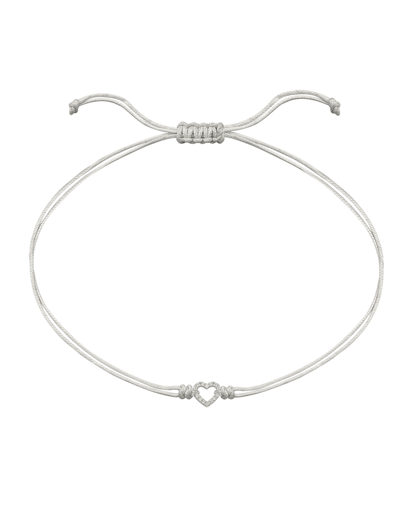 Diamond Outline Heart String of Love Bracelet - 14K White Gold Bracelets magal-dev Pearl 