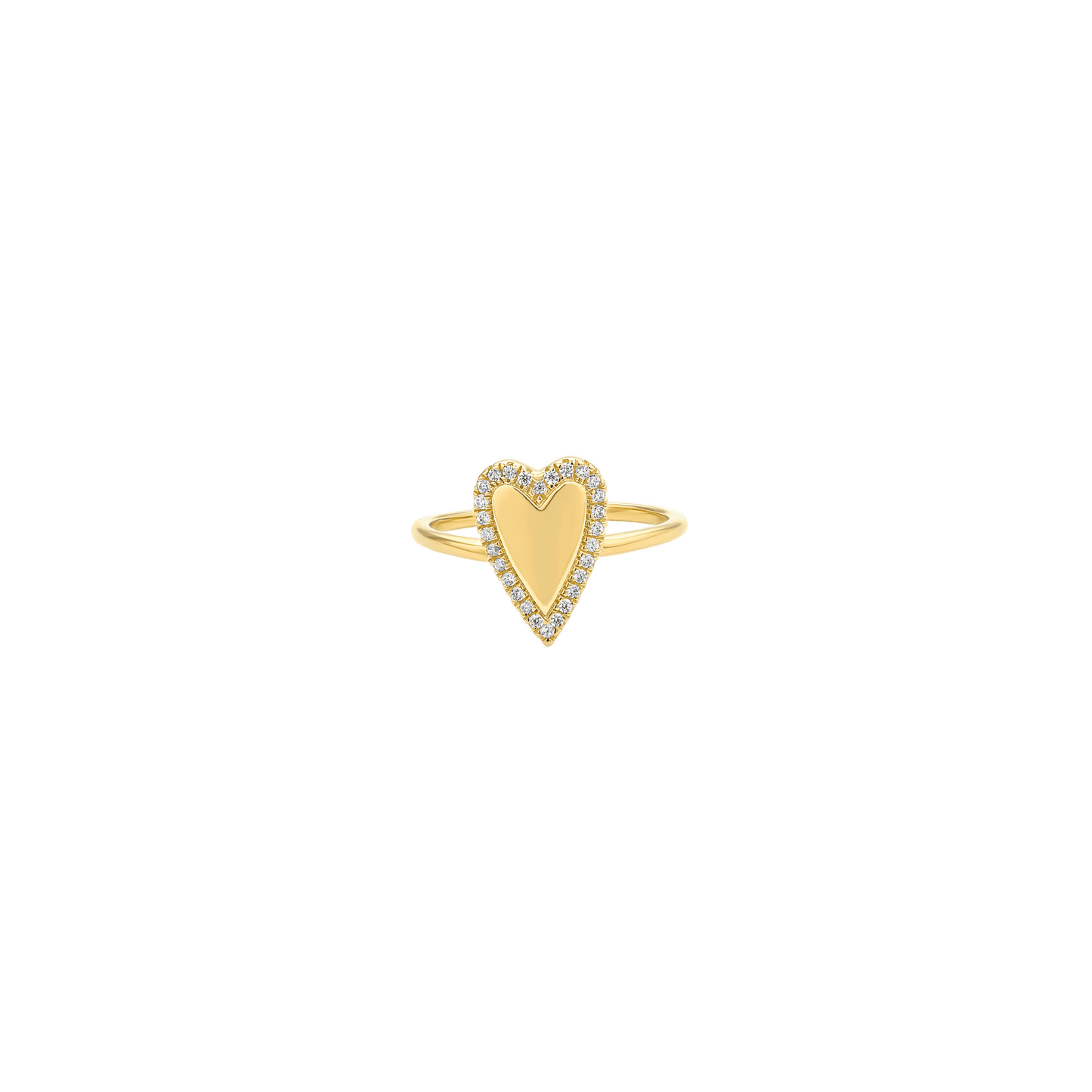 Diamond Outlined Heart Ring - 18K Gold Vermeil Rings magal-dev US 4 